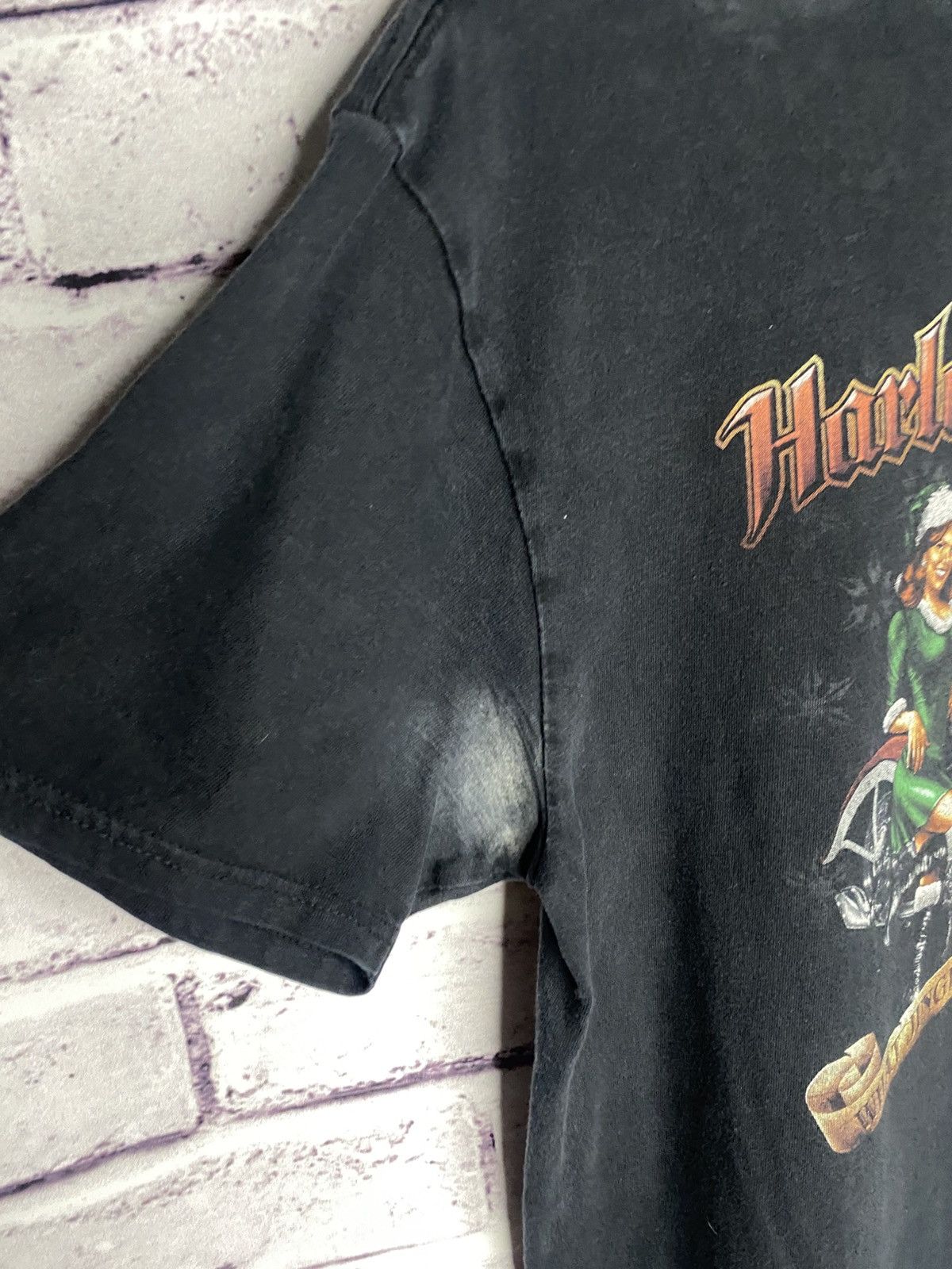 Harley Davidson Mens Harley Davidson 2008 Overprint Logo Santa Bicker Tee Size US L / EU 52-54 / 3 - 3 Thumbnail