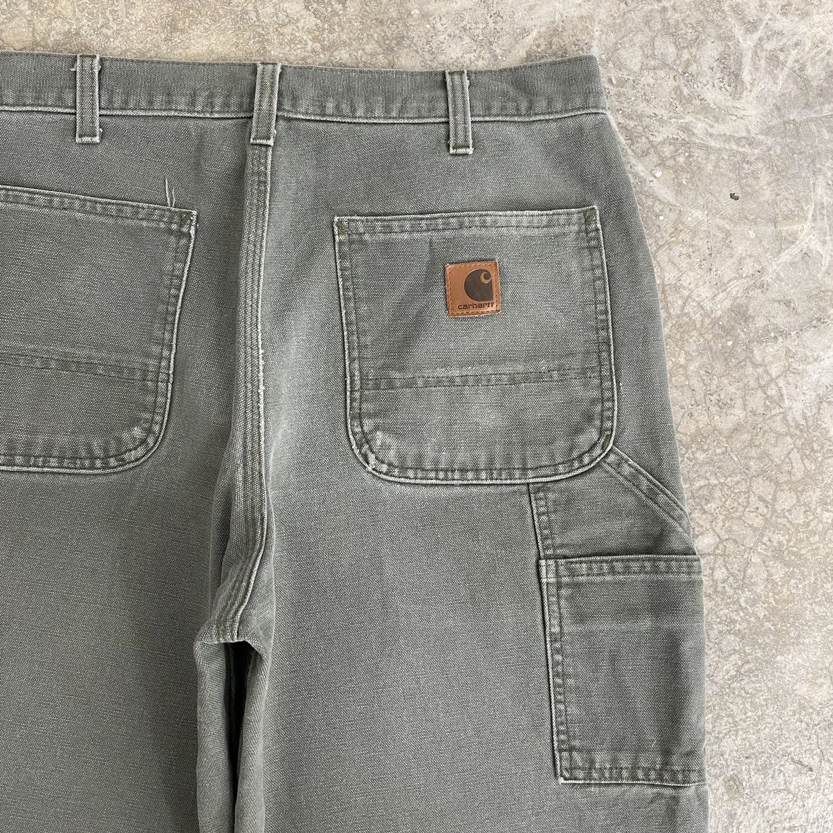 Carhartt Vintage Carhartt Faded Moss Green Carpenter Work Pants Size US 33 - 20 Thumbnail