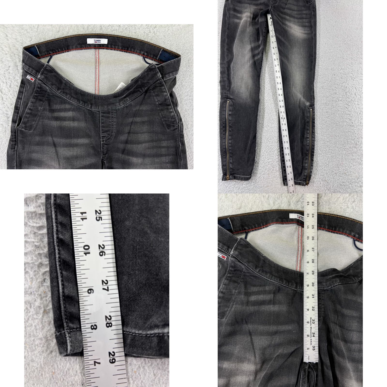 Tommy Hilfiger Tommy Hilfiger Jeans Women 30 Black Denim Ultra High Rise Legging Ankle Zip Bootcut Size 30" / US 8 / IT 44 - 8 Thumbnail