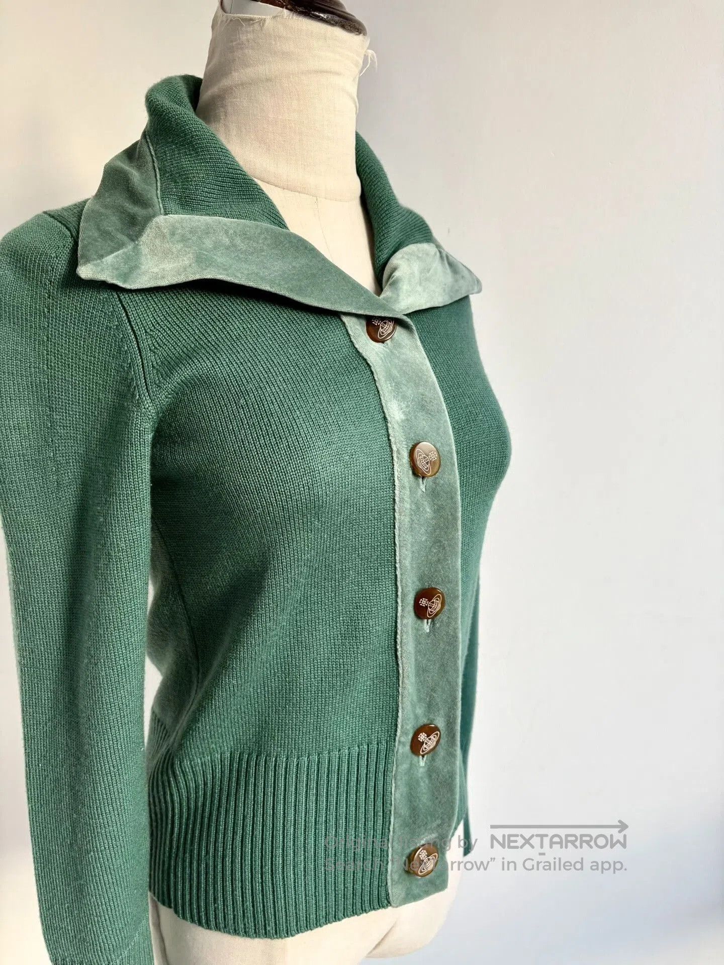Vivienne Westwood vivienne westwood green velvet knit cardigan. Size M / US 6-8 / IT 42-44 - 4 Thumbnail