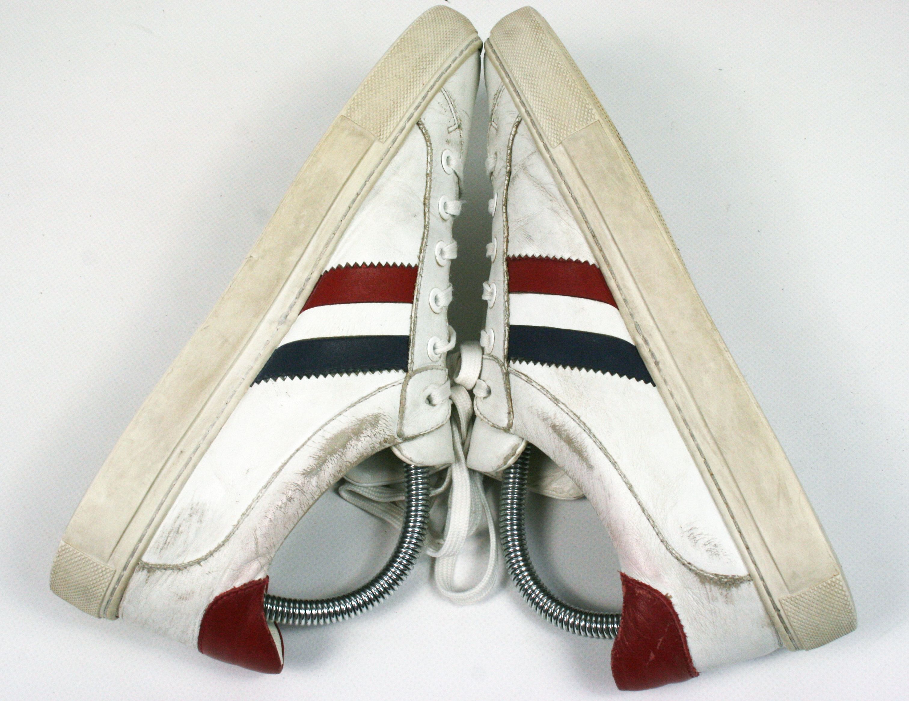 Moncler Distressed "New Leni" Low Leather Sneakers Size US 9 / IT 39 - 6 Thumbnail