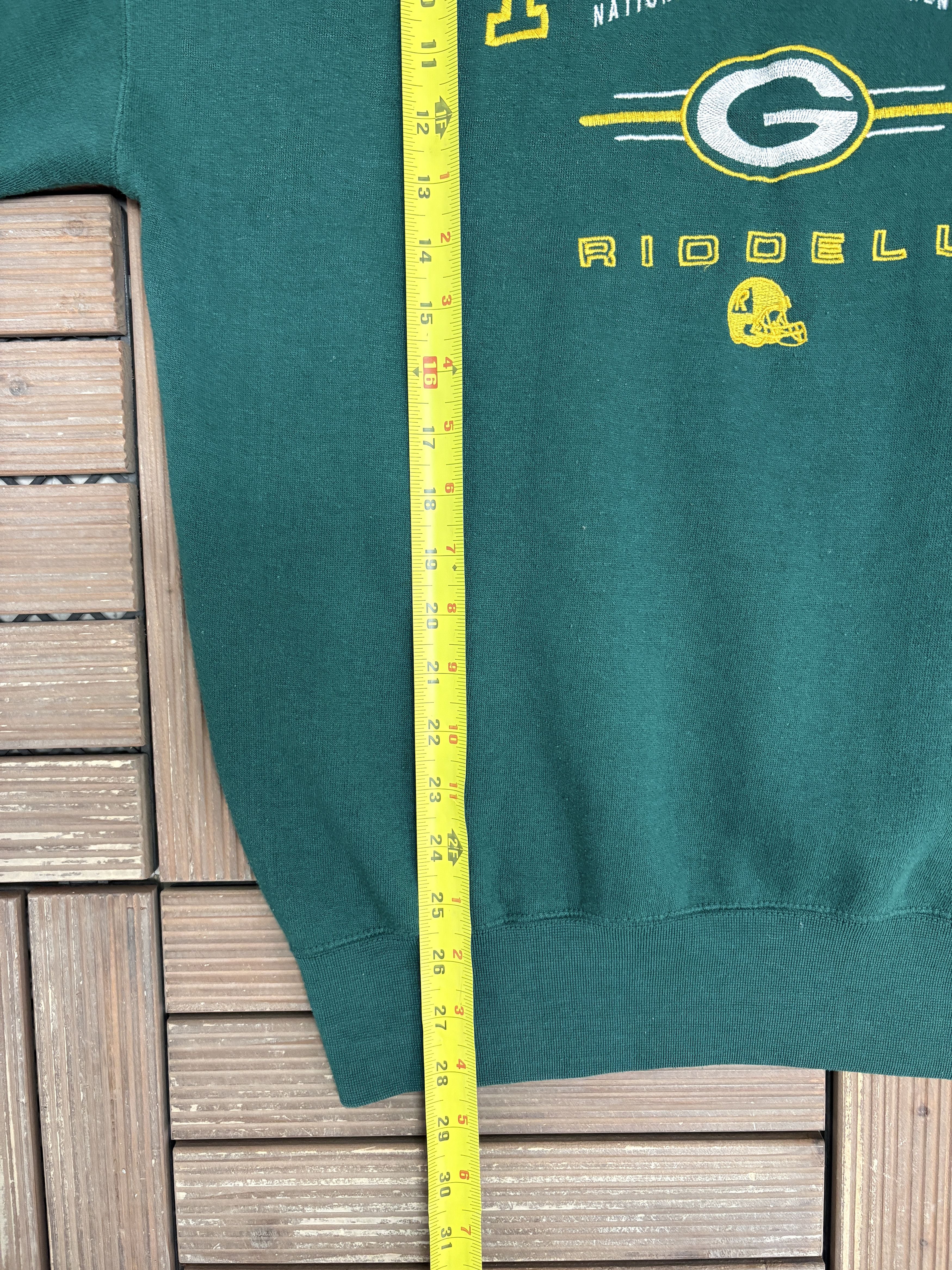 Riddell Green Bay Packers Riddell Vintage Green Crewneck Sweater Size US XL / EU 56 / 4 - 7 Thumbnail