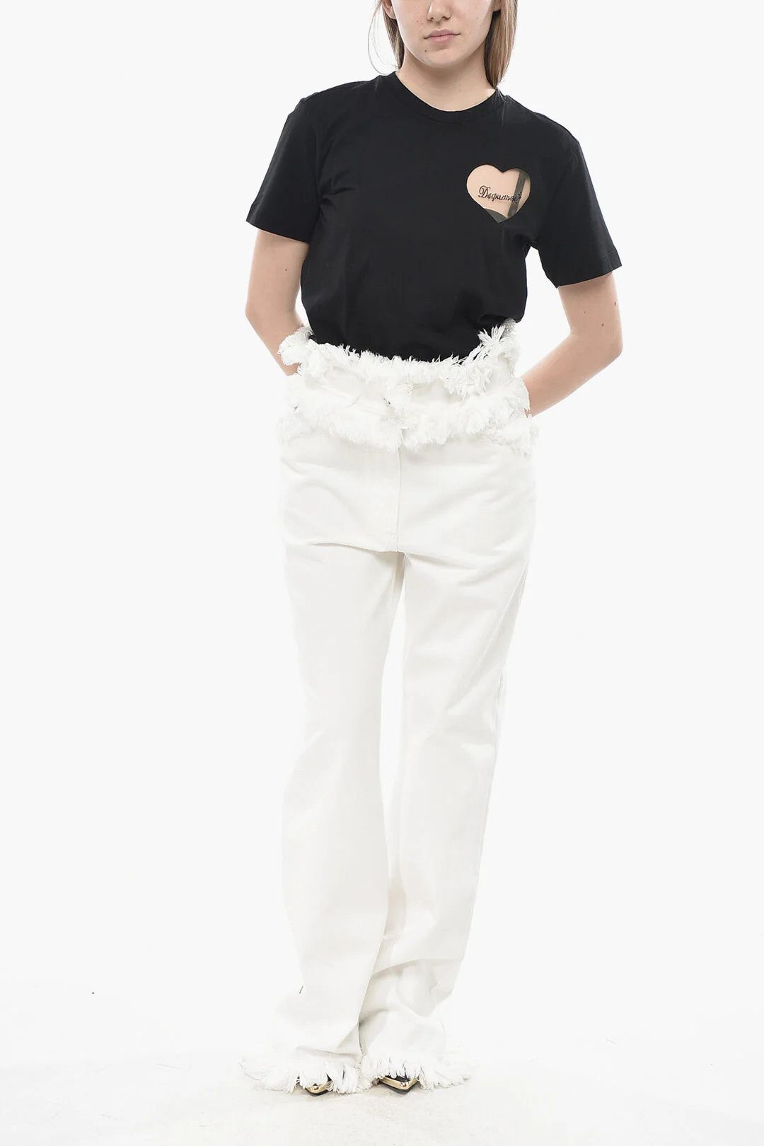 Salvatore Ferragamo og1mm0426 Cotton Straight-Fit Jeans in White Size 27" / US 4 / IT 40 - 4 Thumbnail
