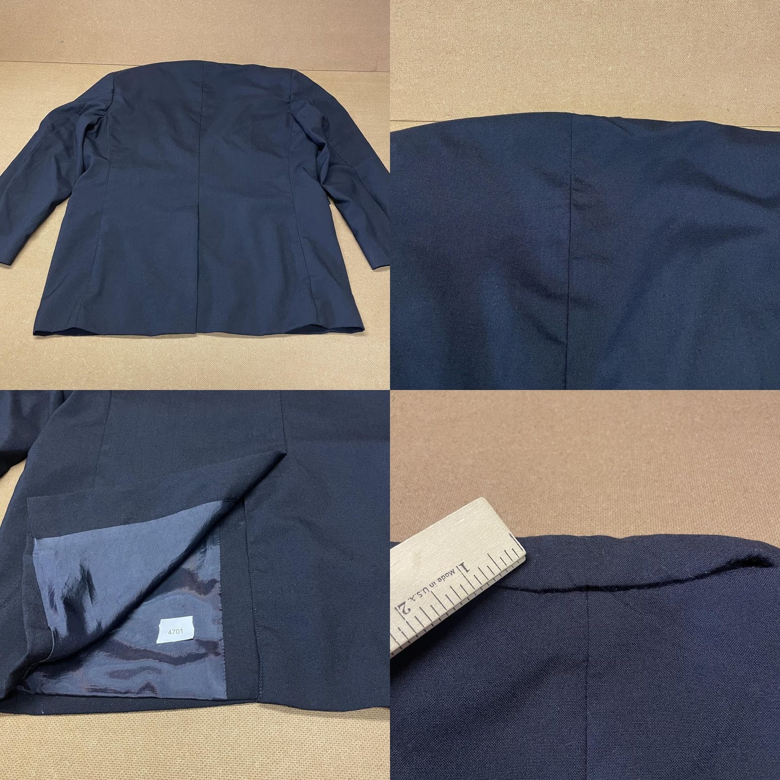 Chaps Chaps Ralph Lauren Blazer Mens 41R Navy Wool 2 Button Sport Coat Made in Canada Size 42R - 9 Thumbnail