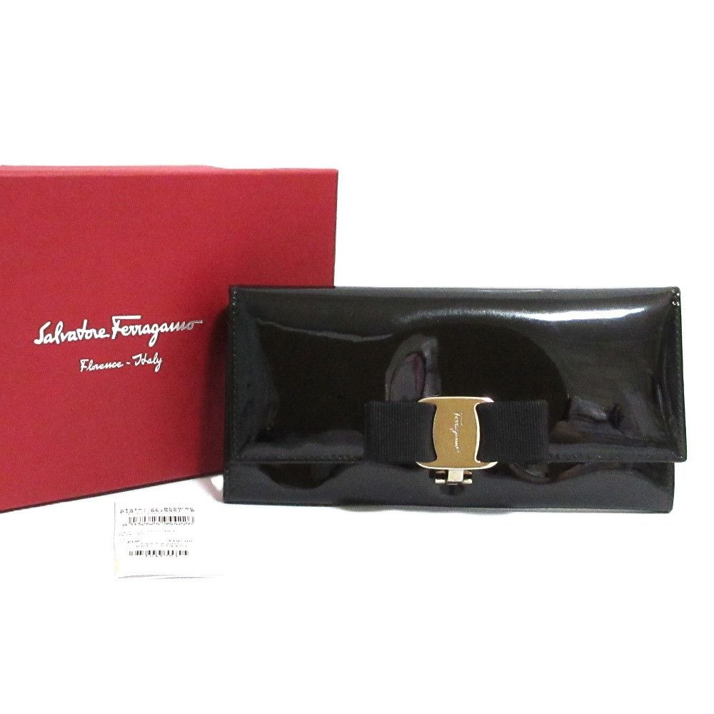 Salvatore Ferragamo Salvatore Ferragamo Salvatore Ferragamo Vara Ribbon Patent Long Wallet Enamel Long Wallet DUTY FREE for USA Size ONE SIZE - 1 Thumbnail