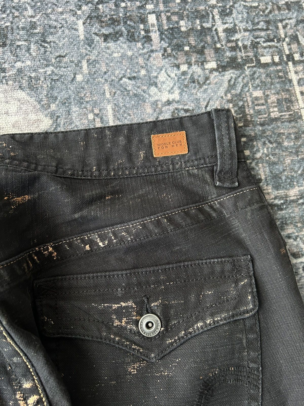 Japanese Brand Flared Nicole Punk Black Pants Size US 31 - 14 Thumbnail