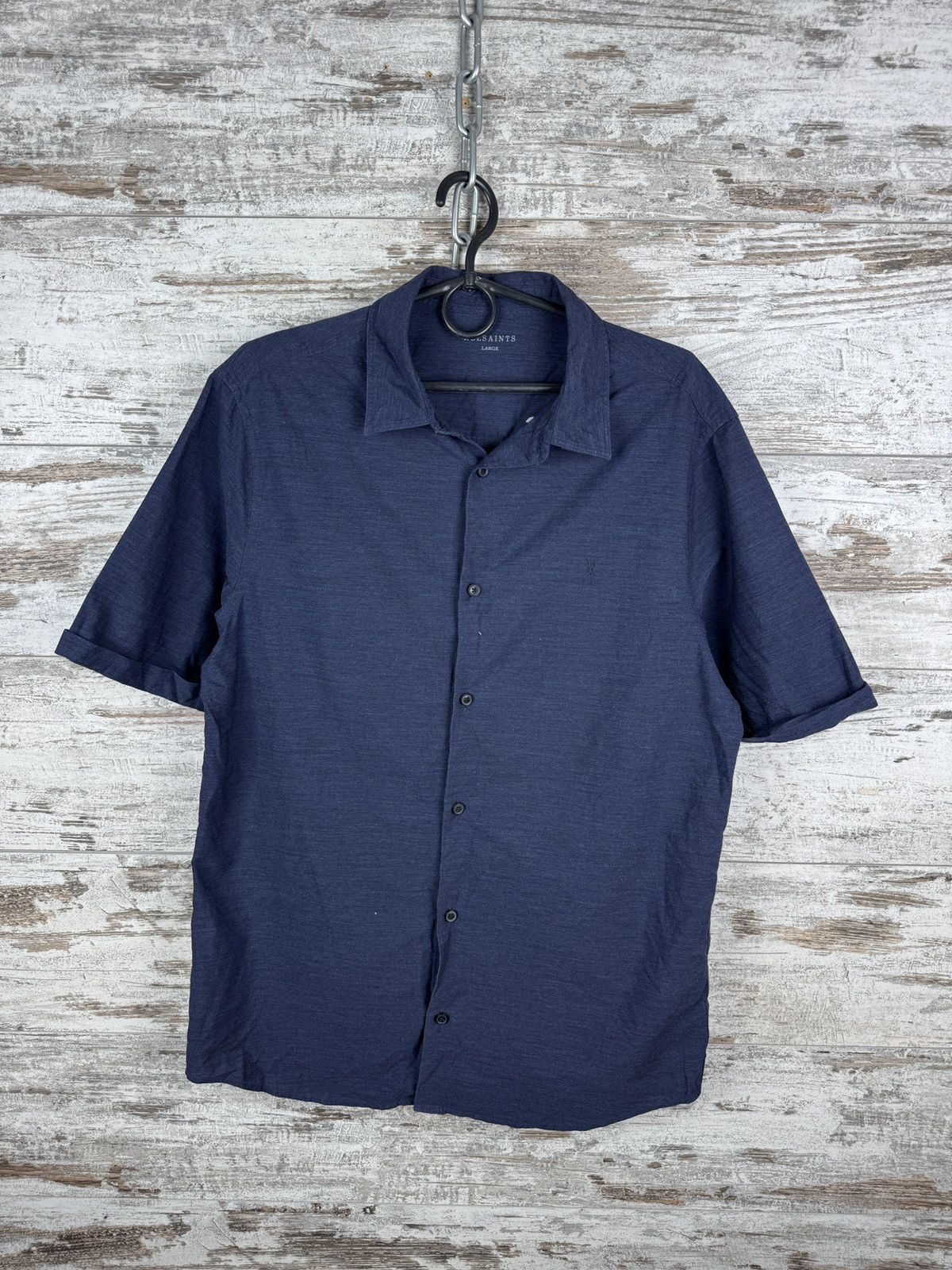 Allsaints × Japanese Brand Mens Vintage AllSaints Avila SS Shirts button up luxury navy Size US L / EU 52-54 / 3 - 2 Thumbnail