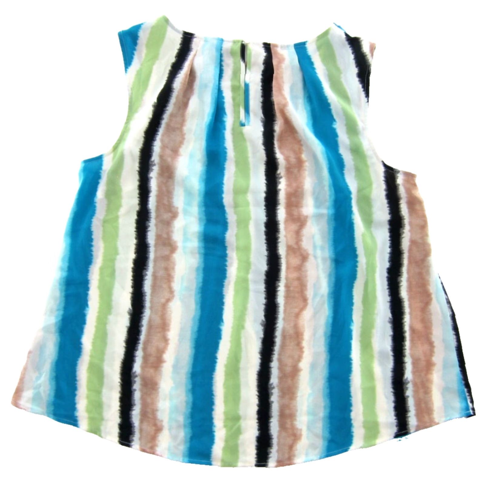 Worthington Worthington Tank Women NWT Sophia Stripe Blue Pattern Sheer Round Neck Pullover 0X Plus 3/4? Size XL / US 12-14 / IT 48-50 - 2 Thumbnail
