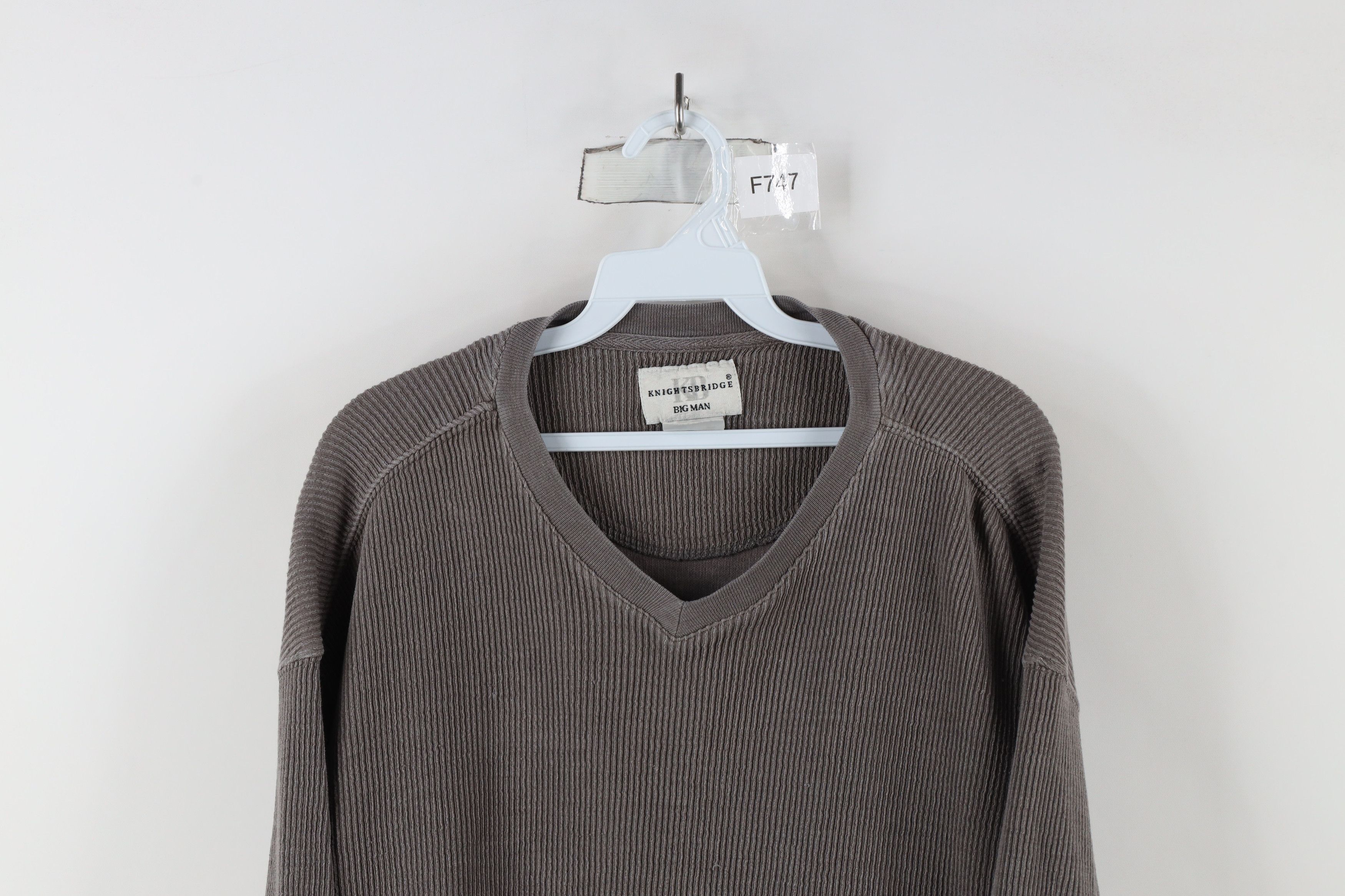 Vintage Vintage 90s Streetwear Ribbed Knit Long Sleeve T-Shirt Gray Size US XXL / EU 58 / 5 - 2 Thumbnail