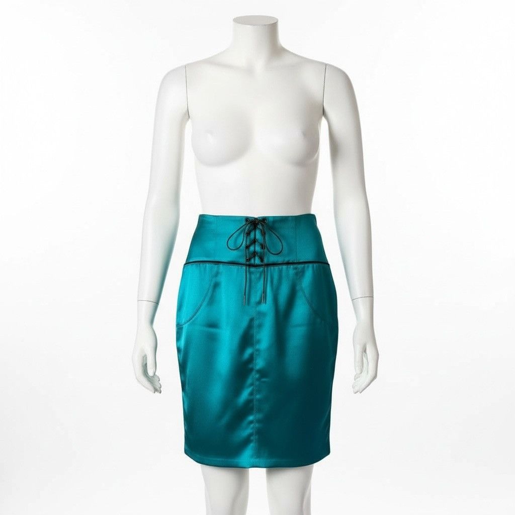 Costume National Costume National Silk & Cotton Corset-Detail Pencil Skirt Size 24" / US 00 / IT 34 - 3 Thumbnail