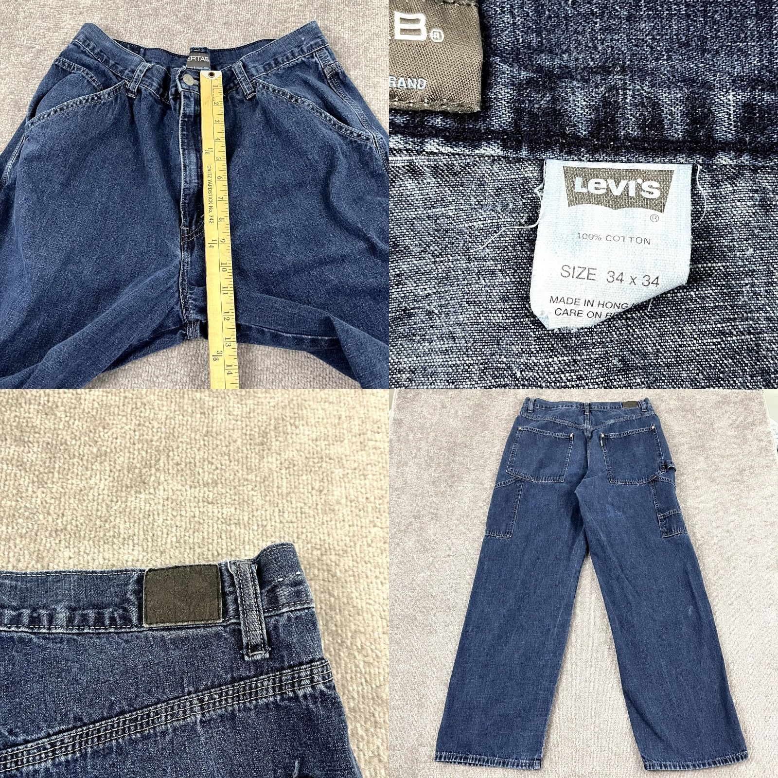 Levi's VINTAGE Levi's SilverTab Wide Leg Jeans Mens 34x32 Blue Denim Retro Y2K Size US 33 - 8 Thumbnail