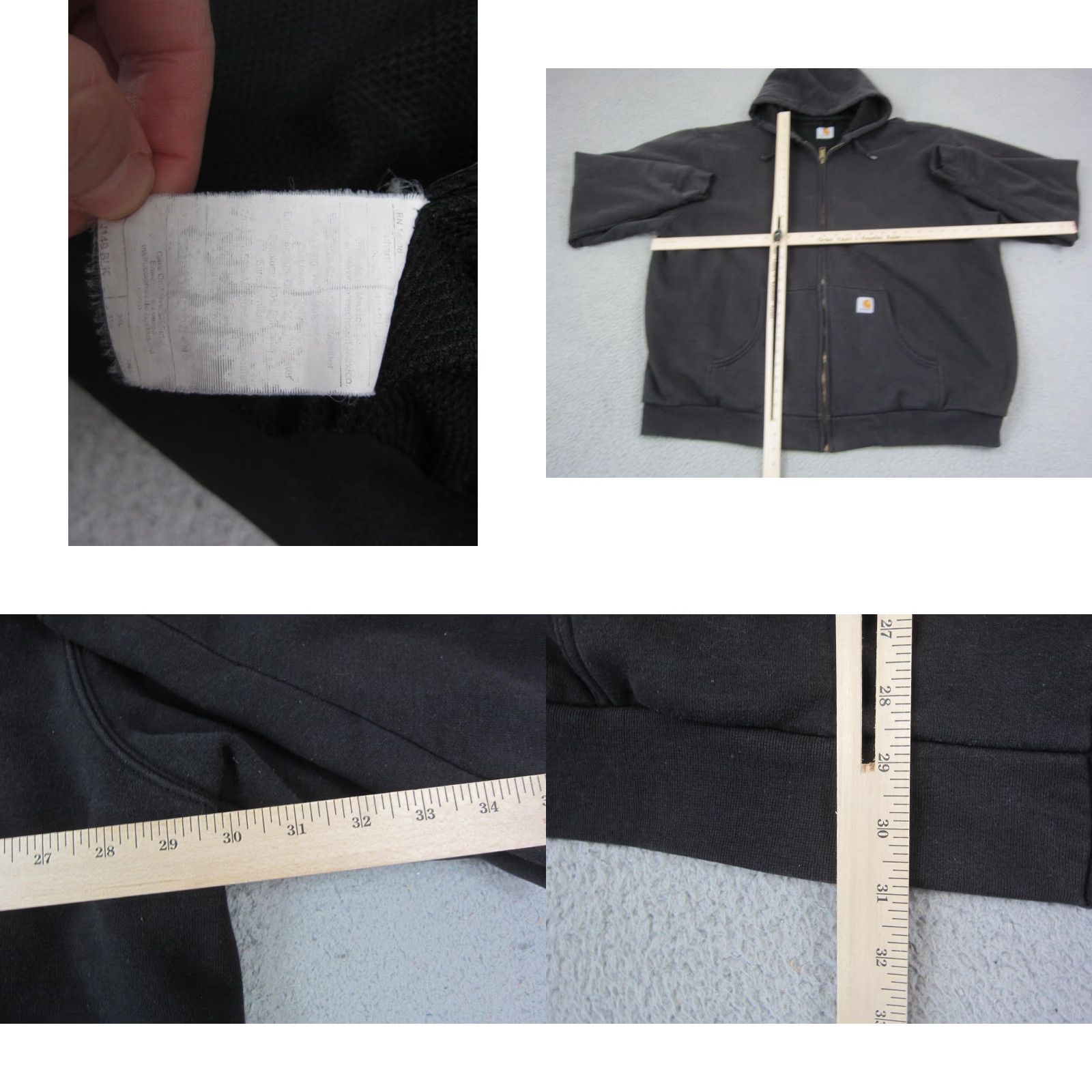 Carhartt Carhartt Hoodie Mens 3XLT Black Full Zip Lined Hooded Logo Vintage No Size US XXL / EU 58 / 5 - 8 Thumbnail