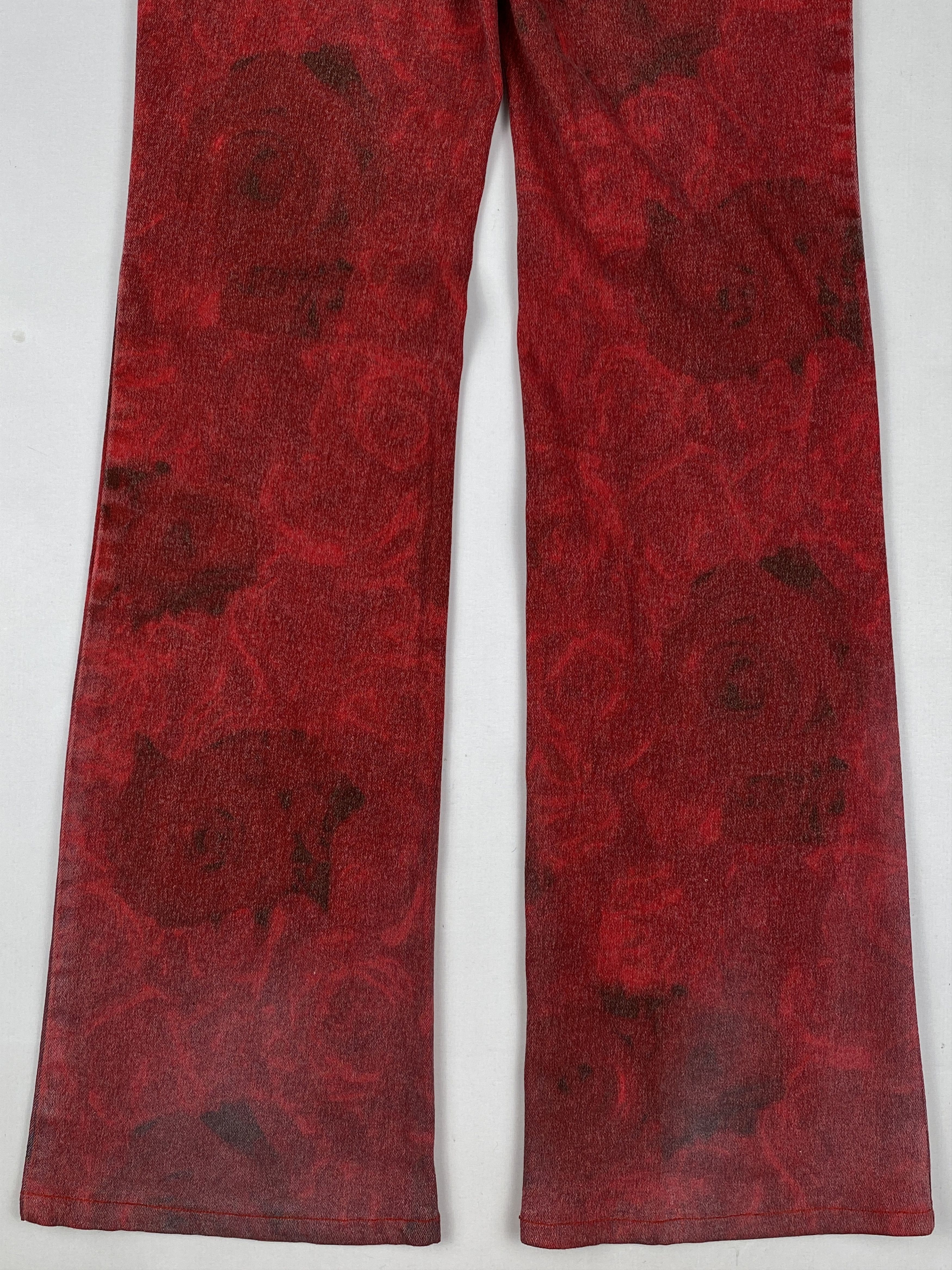 Roberto Cavalli Just Cavalli Printed Rose Bootcut Pants Size 26" / US 2 / IT 38 - 4 Thumbnail