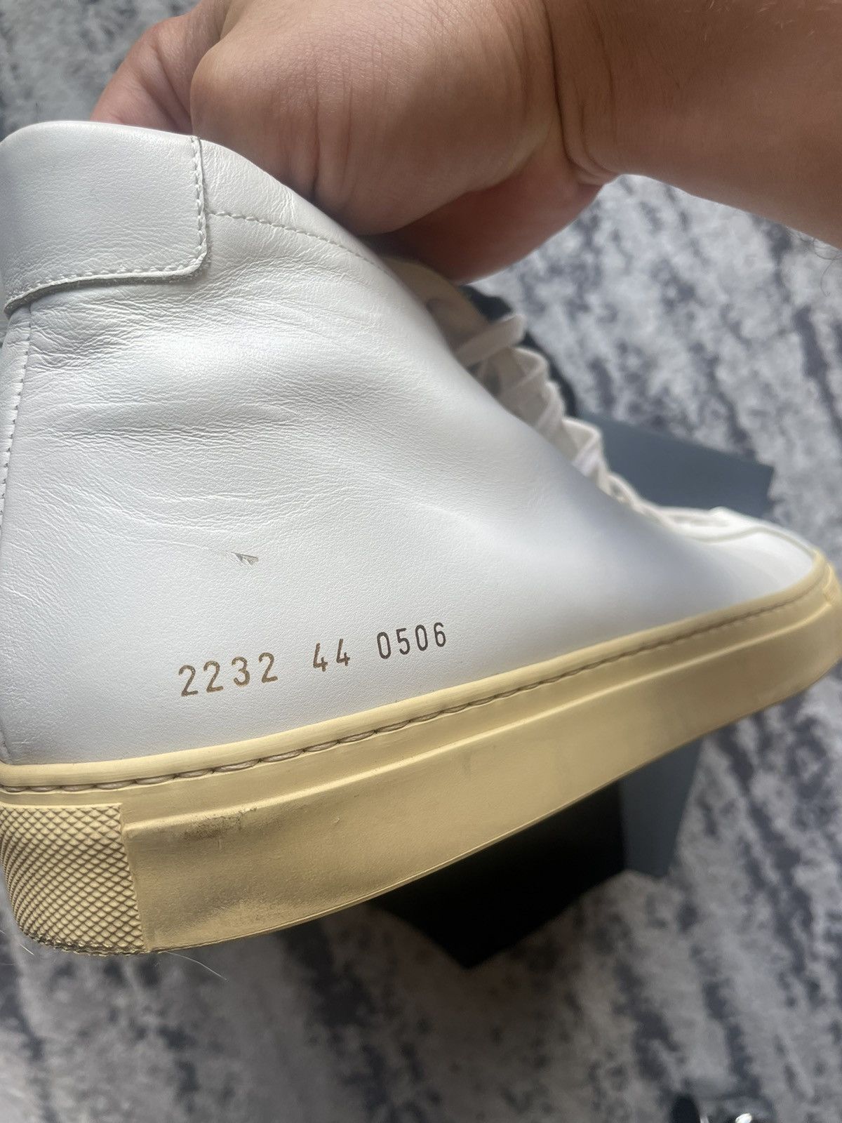 Common Projects COMMON PROJECTS ACHILLES MID WHITE w VINTAGE SOLE US11/44 Size US 11 / EU 44 - 8 Thumbnail