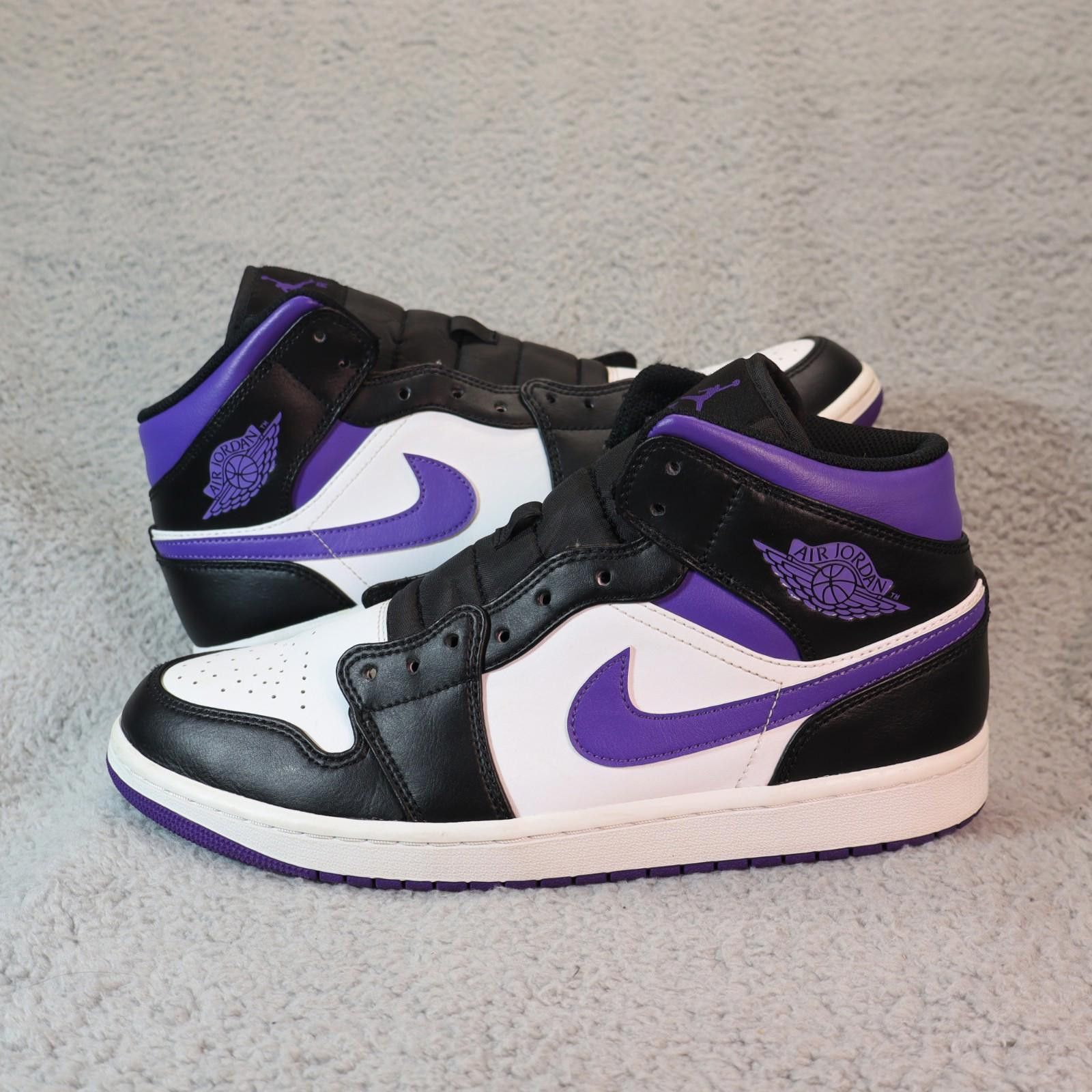 Jordan Mid Dark Iris Black White Shoe Men No Lace/Box