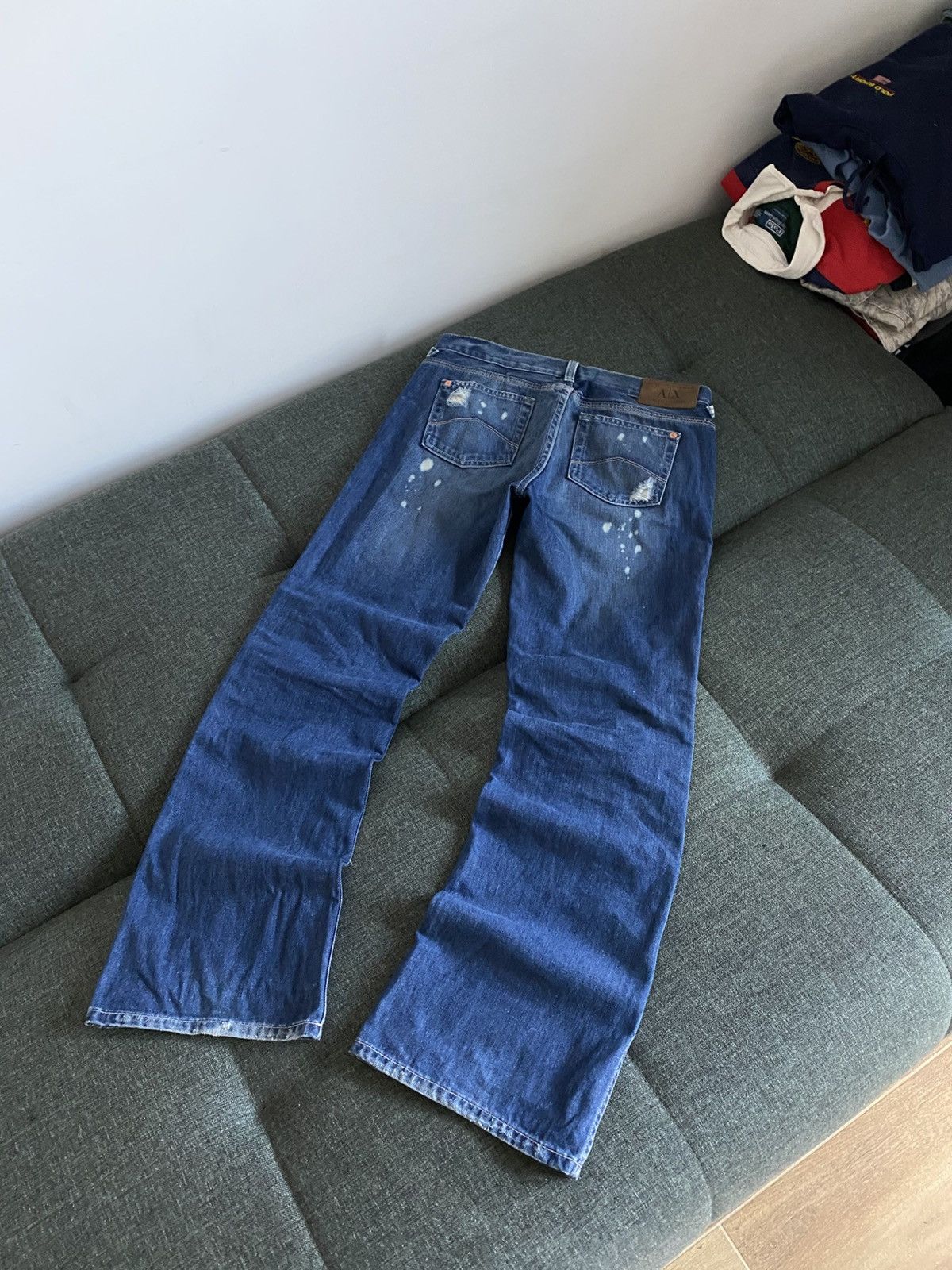 Armani Armani Vintage Flared Jeans Washed Faded Japanese Wide Y2K Size US 30 / EU 46 - 2 Thumbnail