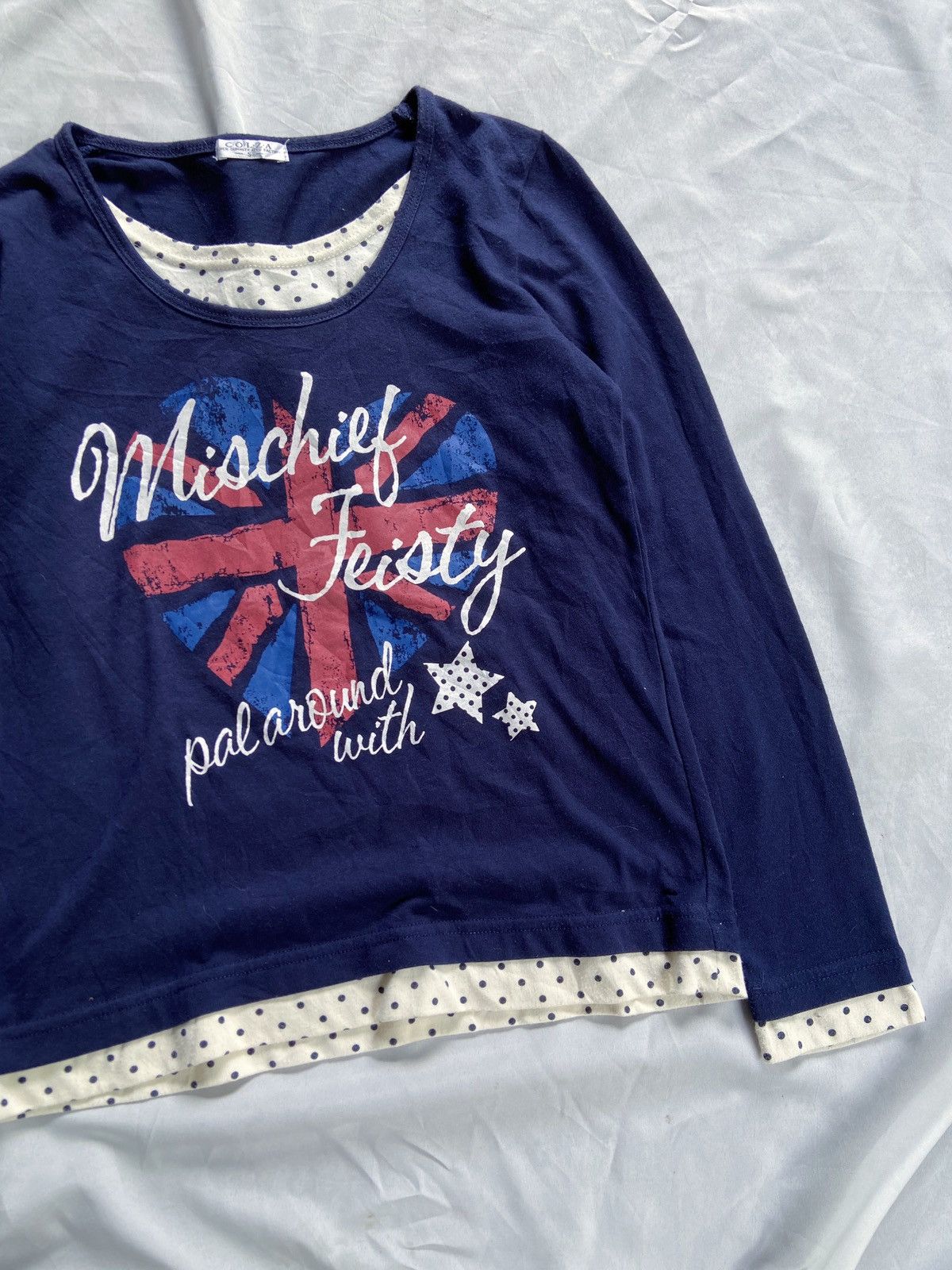 Japanese Brand MISCHIEF FEISTY DOUBLE LAYER COLZA LONG SLEEVE Size US S / EU 44-46 / 1 - 3 Thumbnail