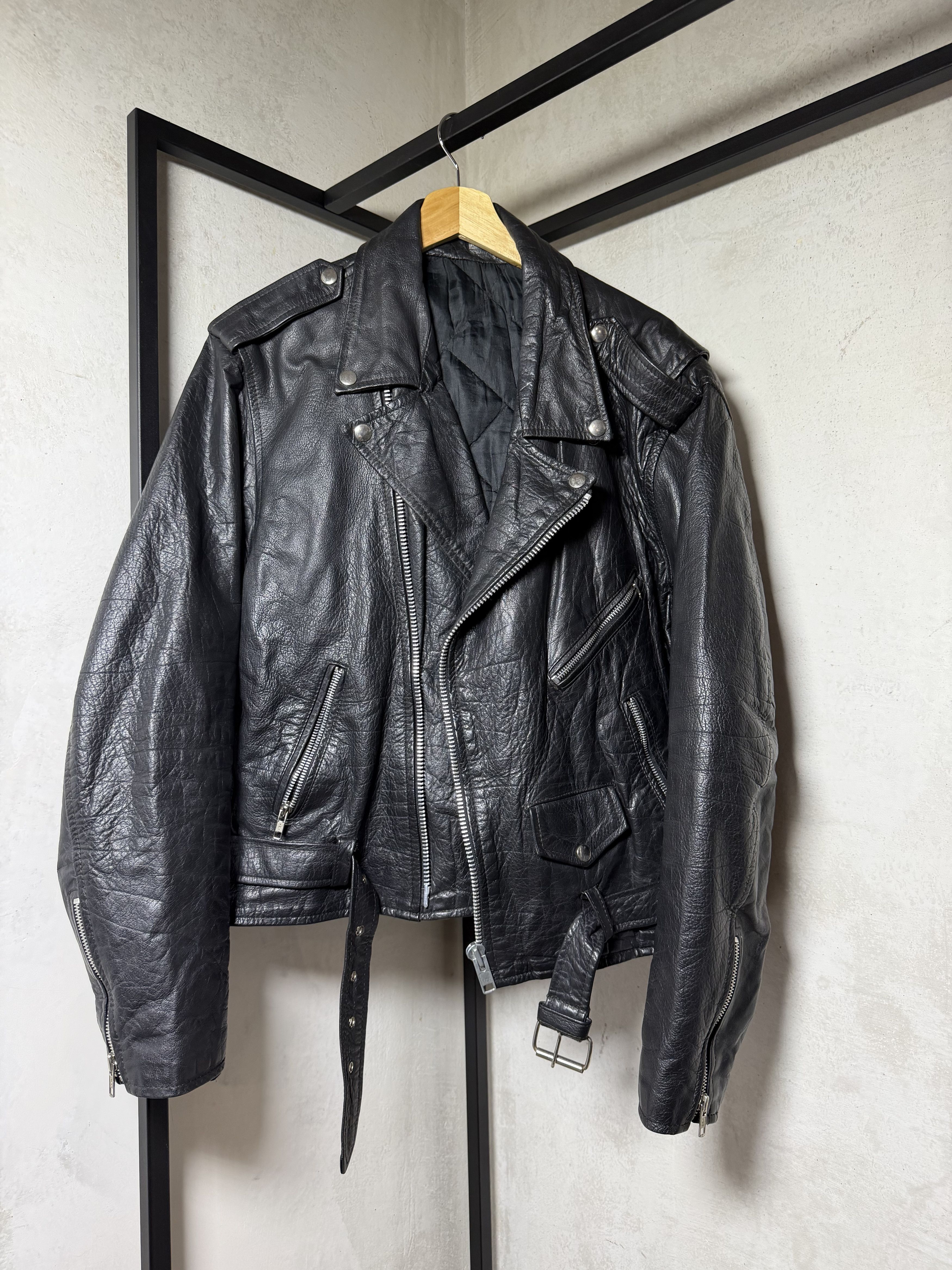 Genuine Leather Genuine Leather Bikers Black Jacket Size US L / EU 52-54 / 3 - 1 Thumbnail