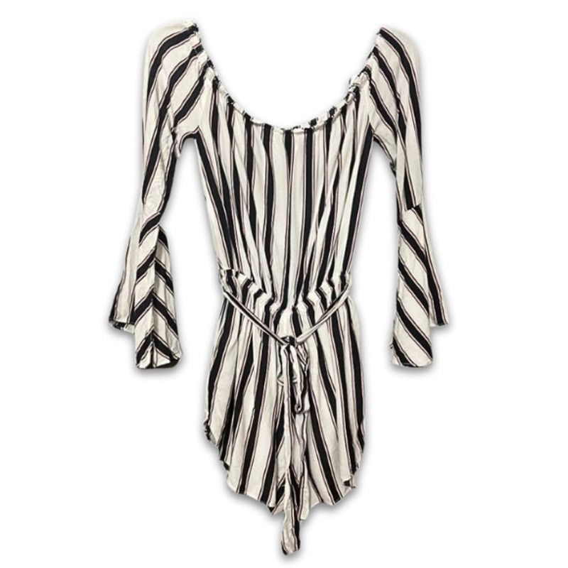 Other Lumiere Lined Romper Long Sleeve Striped White/Multicolor S Size 27" / US 4 / IT 40 - 1 Thumbnail