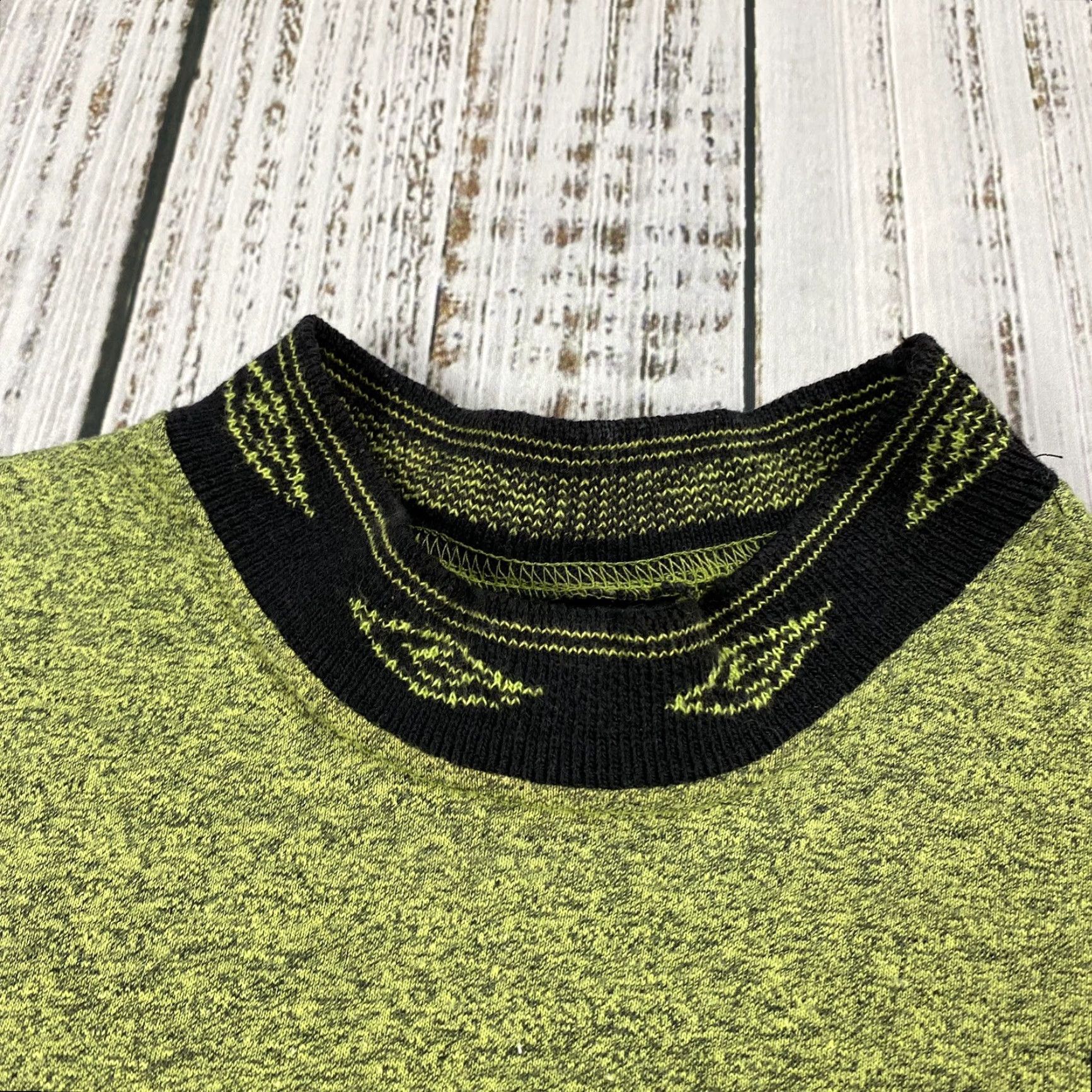 Vintage VINTAGE ZERO GRAVITY 90s Ringer T-Shirt Mock Neck Punk Skate XL Green Mens Size US XL / EU 56 / 4 - 3 Thumbnail