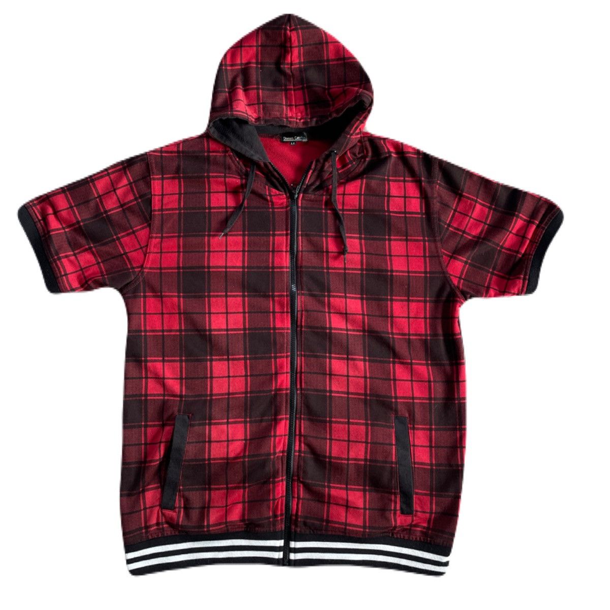 If Six Was Nine 2000s Japanese archive Vkei Plaid Zip-Up Short Sleeve Hoodie Size US M / EU 48-50 / 2 - 2 Thumbnail