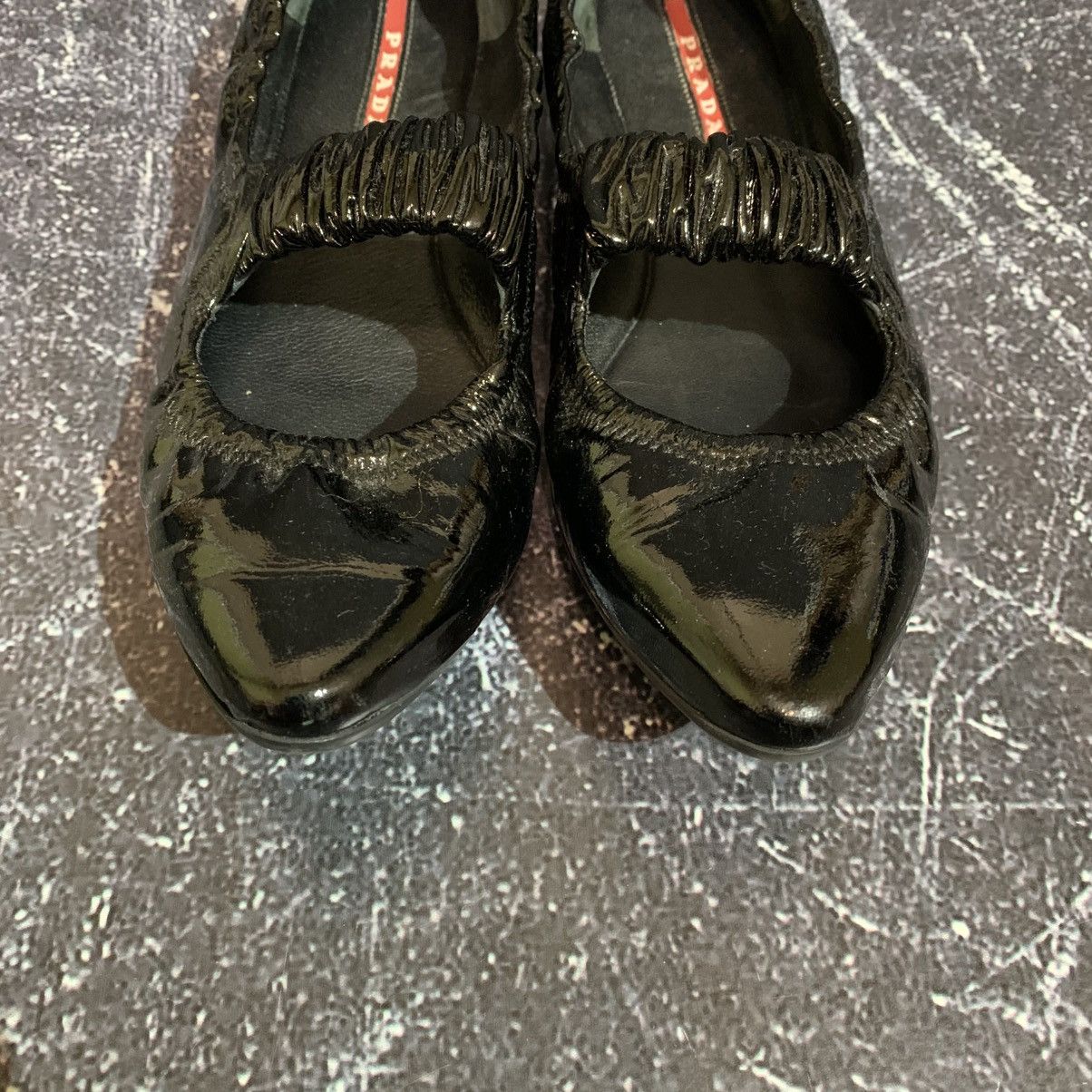 Prada Prada Sport Patent Leather Scrunch Mary Jane Ballet 36 Size Size US 6 / IT 36 - 6 Thumbnail