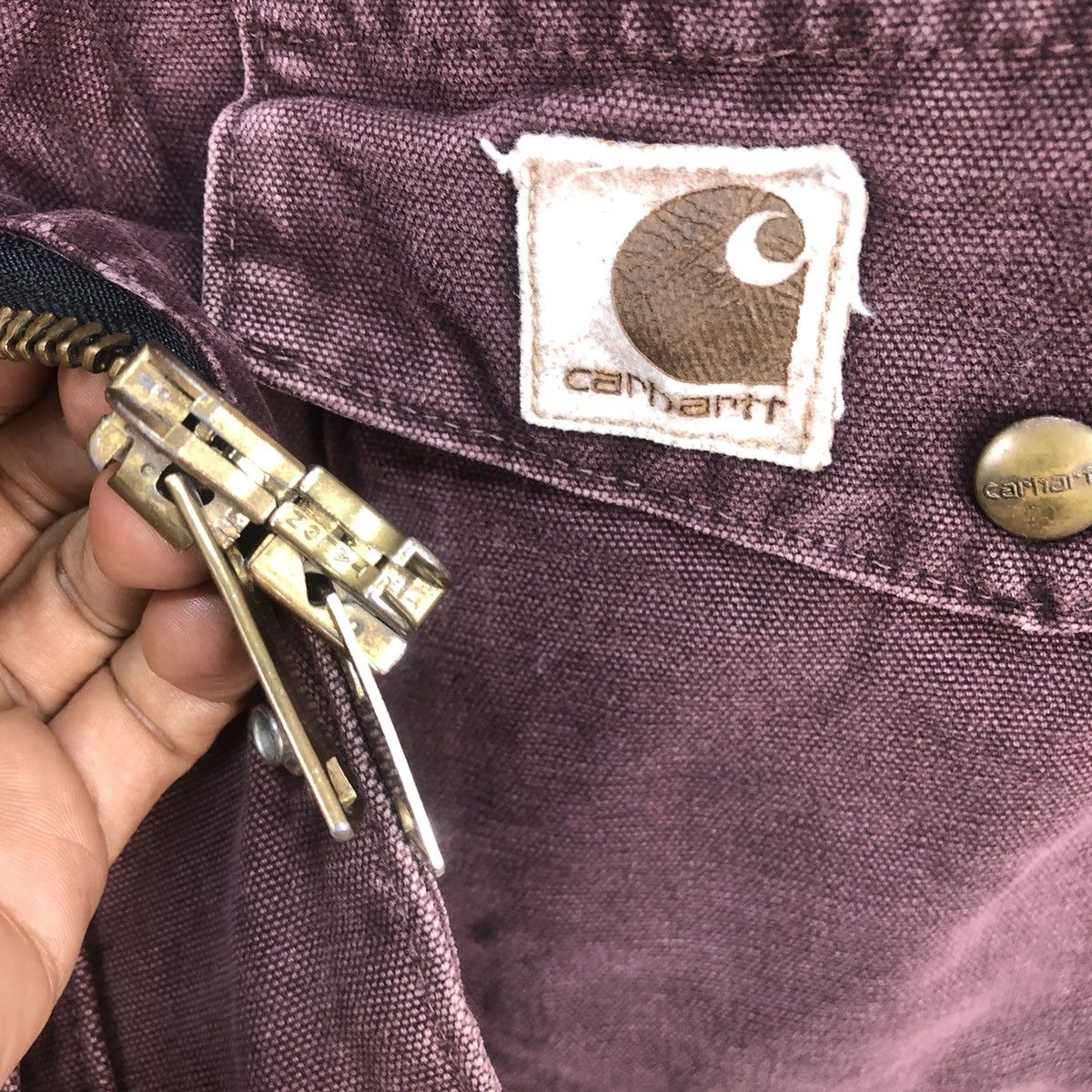 Carhartt 🔥Vintage Carhartt Dark Plum Oversized Jacket Size US XL / EU 56 / 4 - 9 Thumbnail