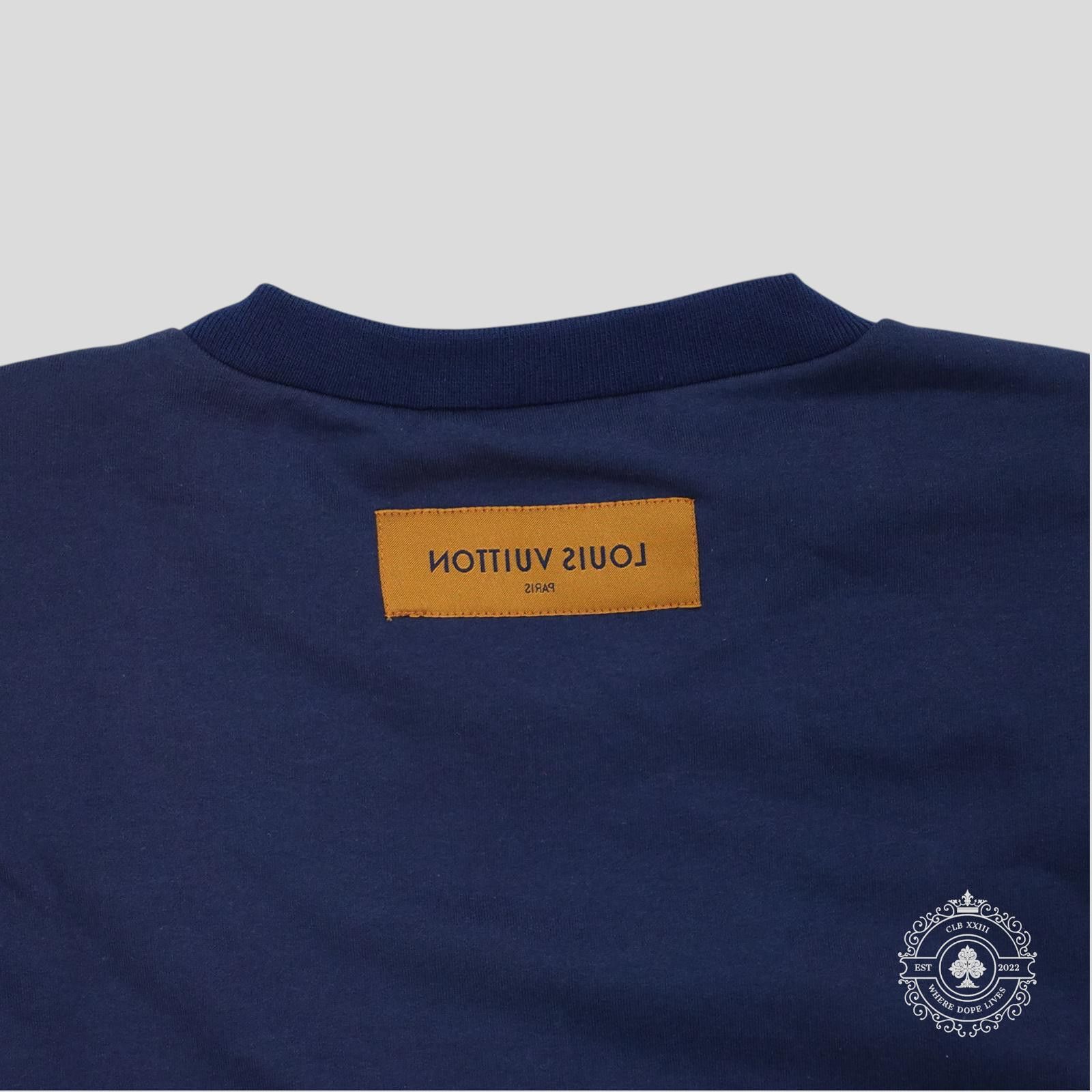 Louis Vuitton Louis Vuitton Stitch Print Embroidered Sweatshirt in Blue Size US XXL / EU 58 / 5 - 4 Thumbnail