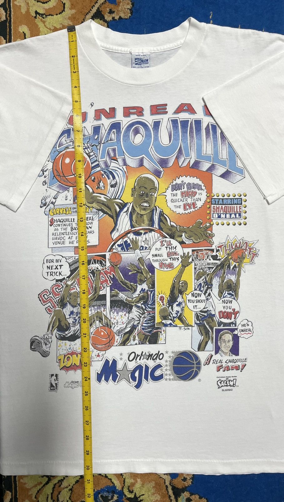 NBA Vintage 90s Shaquille O’neal Orlando Magic Comic T-Shirt. Size US L / EU 52-54 / 3 - 11 Thumbnail