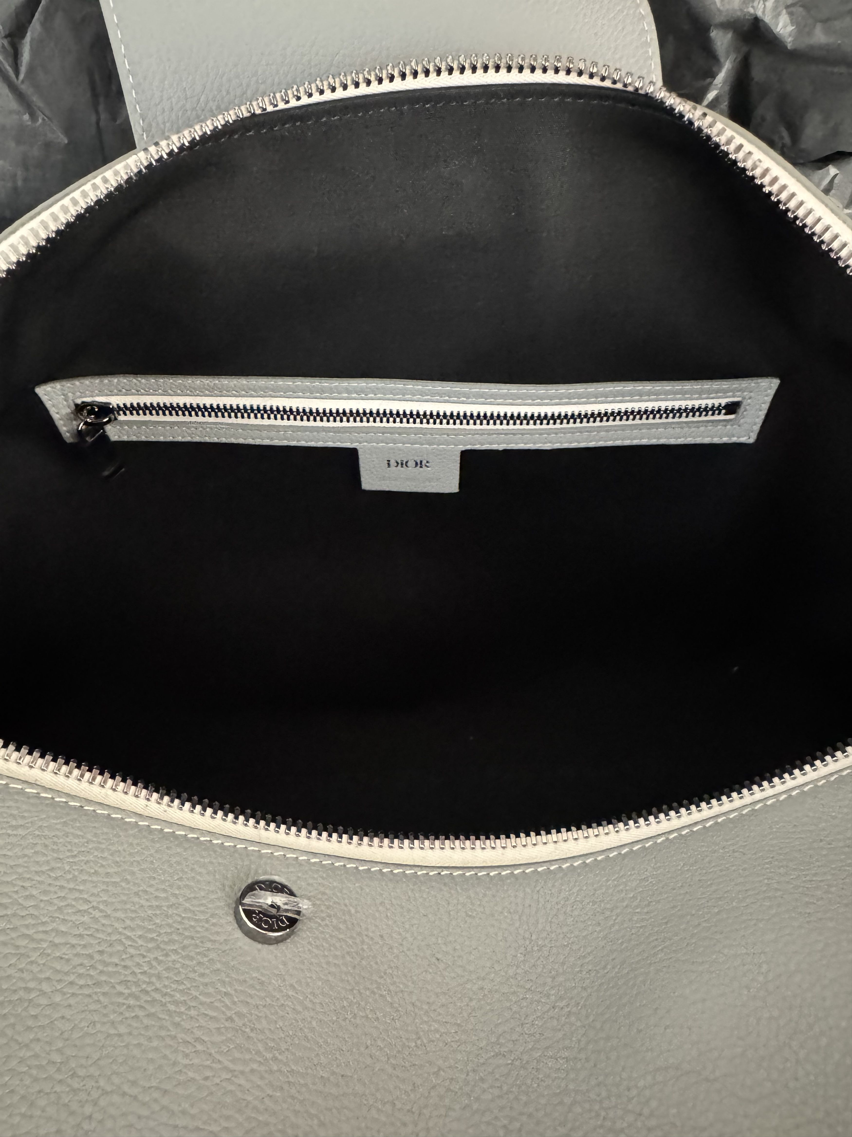 Dior Lingot 50 grain calf grey/white duffel bag Size ONE SIZE - 7 Thumbnail
