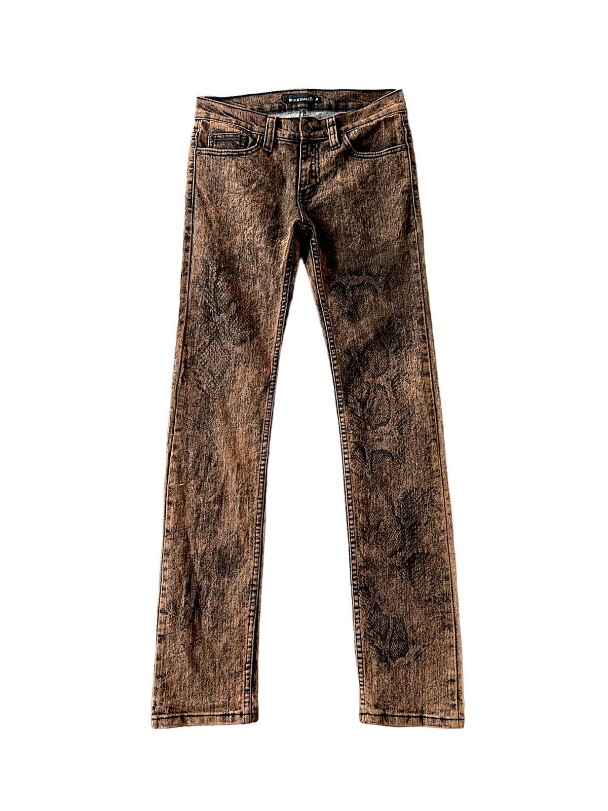 If Six Was Nine Y2k Black Varia mudmax snakeskin goth denim Size US 30 / EU 46 - 3 Thumbnail