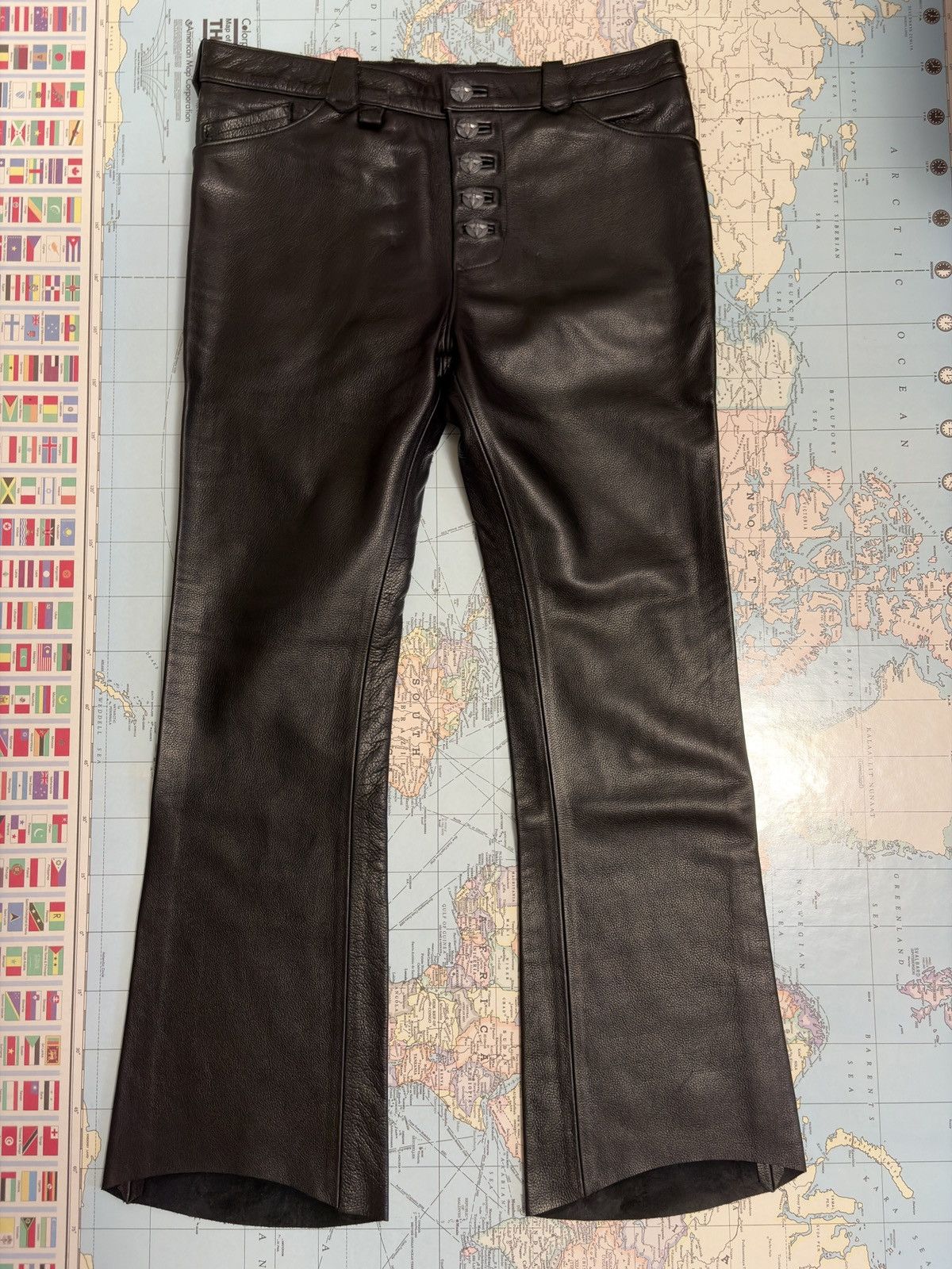 Bill Wall Leather Bill Wall Leather Boot-Cut Leather Pants Size US 32 / EU 48 - 2 Thumbnail