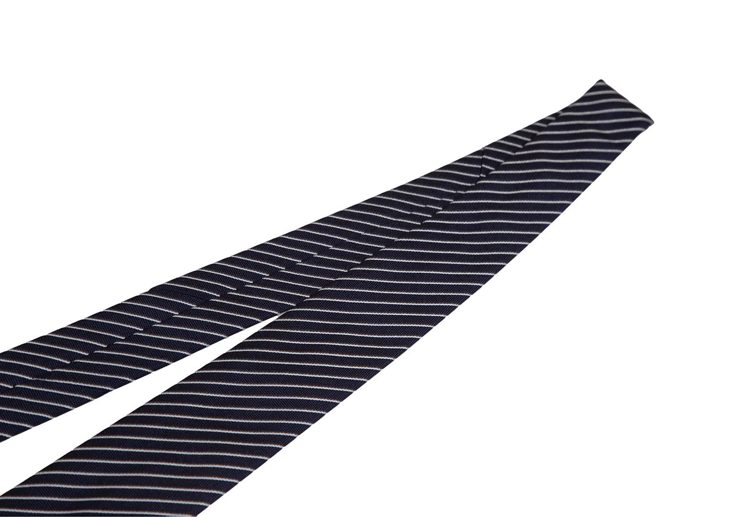 Emporio Armani Silk Regimental Tie in Navy and White Size ONE SIZE - 3 Thumbnail