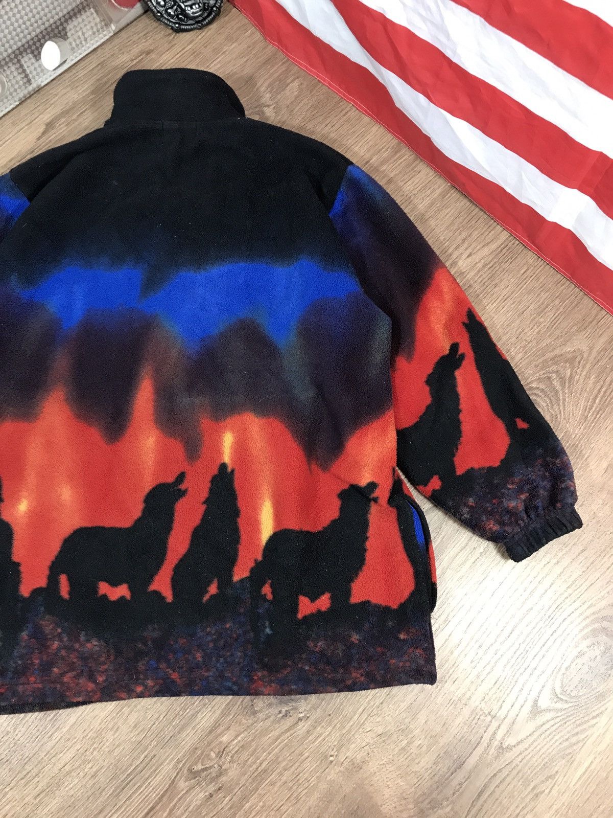 Vintage Jacques Lorant Wolf Animal Fleece Jacket Kanye West Style Size US XL / EU 56 / 4 - 8 Thumbnail