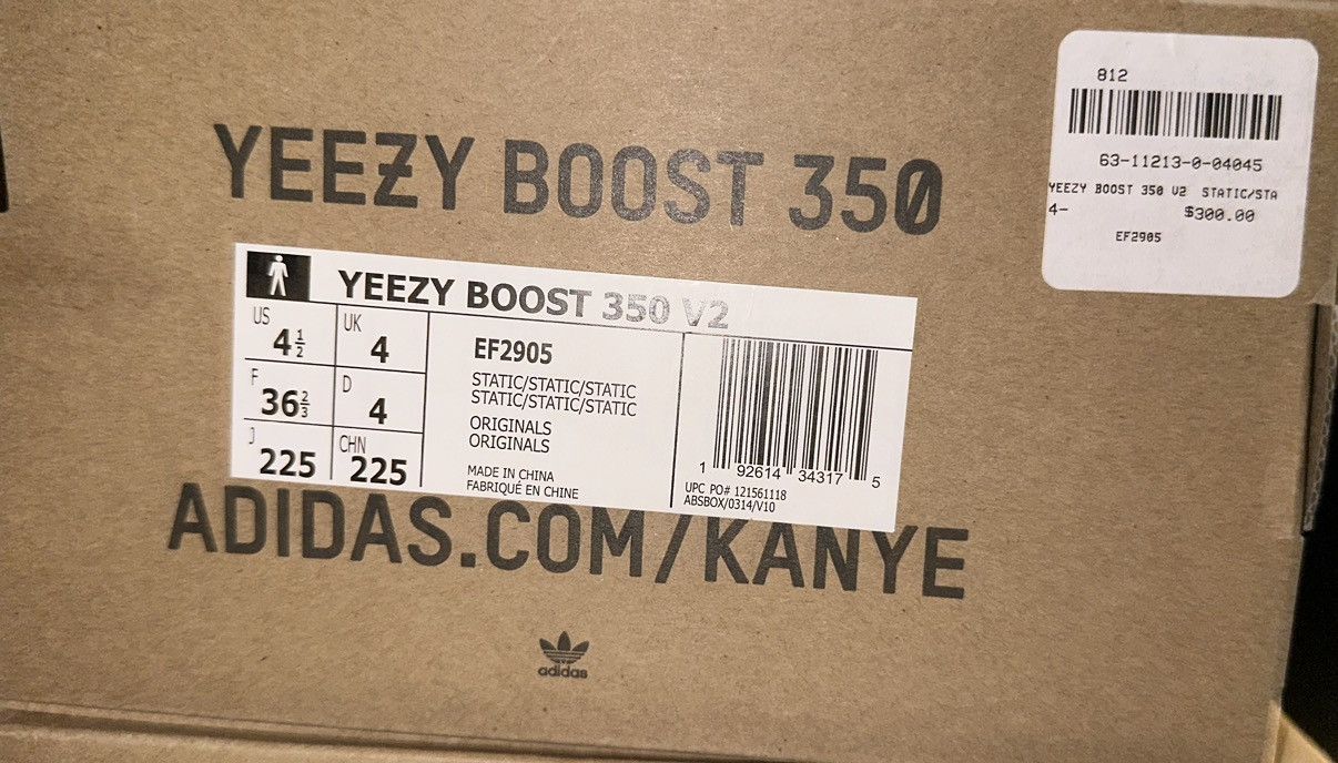 Adidas × Yeezy Adidas Yeezy 350 V2 “Static” NR Size US 4.5 / IT 34.5 - 7 Thumbnail