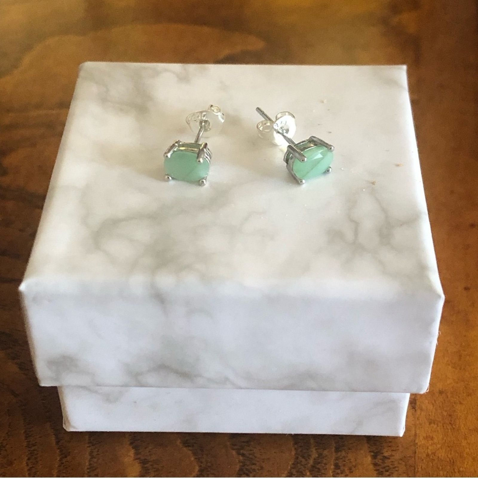 Jewelry South African Natural Emerald Oval 925 Sterling Earrings Nib in Green, Women's