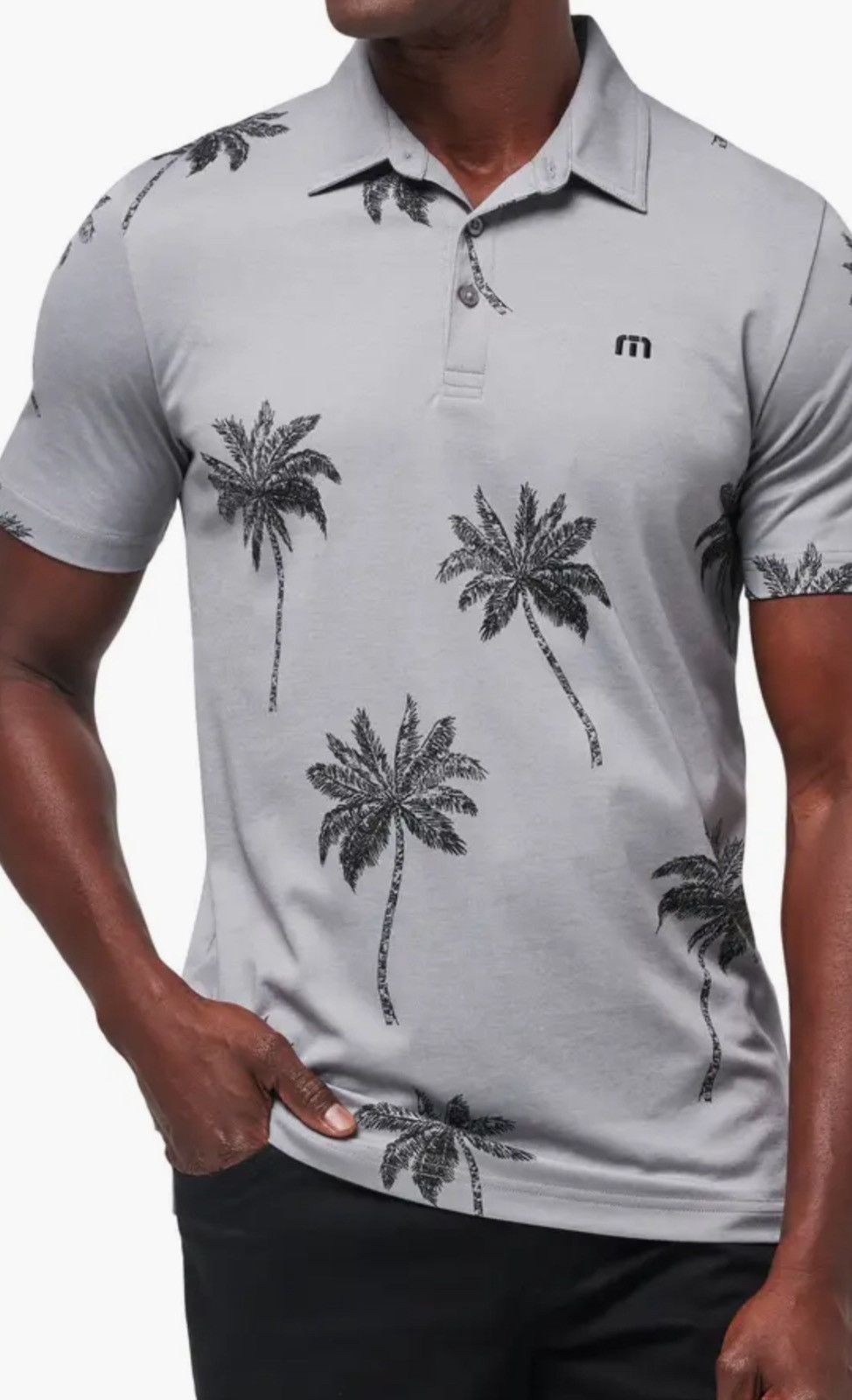 TravisMathew New Men’s Travis Mathew Size Heather Gray Mesic Palm Tree Po Size US M / EU 48-50 / 2 - 3 Thumbnail