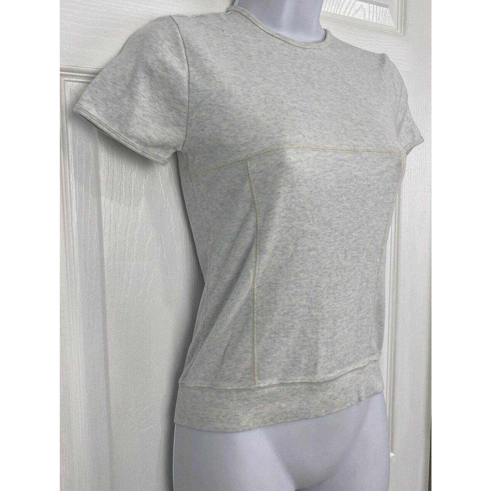 Henri Bendel Henri Bendel Spa Gray Solid Short Sleeve T-Shirt S Casual Size S / US 4 / IT 40 - 4 Thumbnail