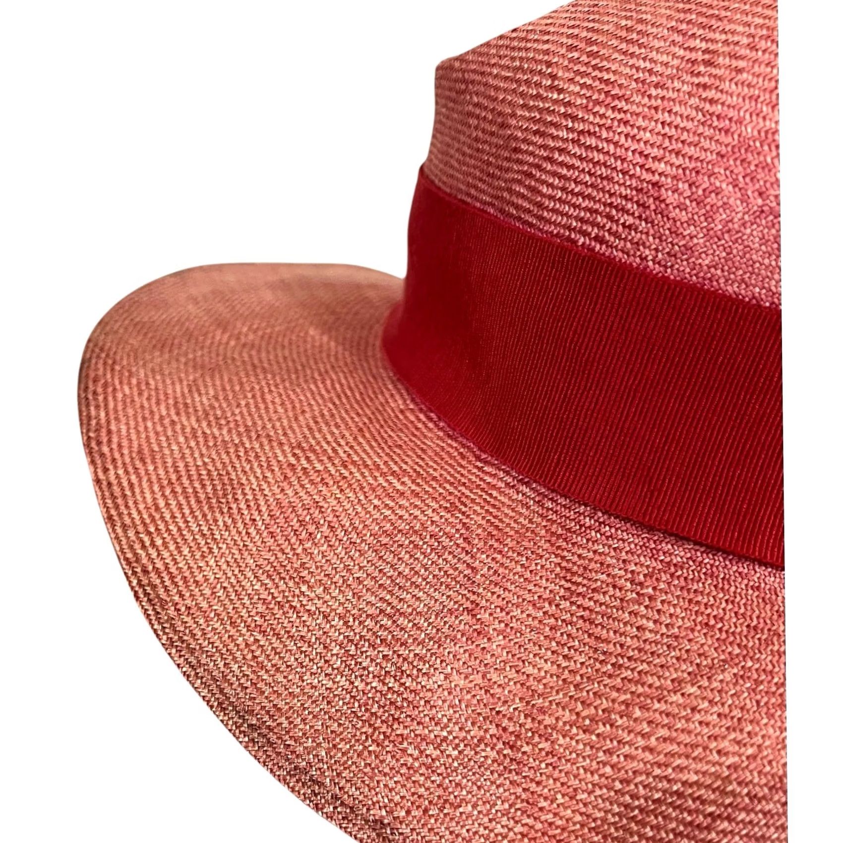 Bloomingdale's VINTAGE Bloomingdale’s Hat Women’s Pink Straw Made In Italy Lightweight Sun Hat One Size Size ONE SIZE - 5 Thumbnail