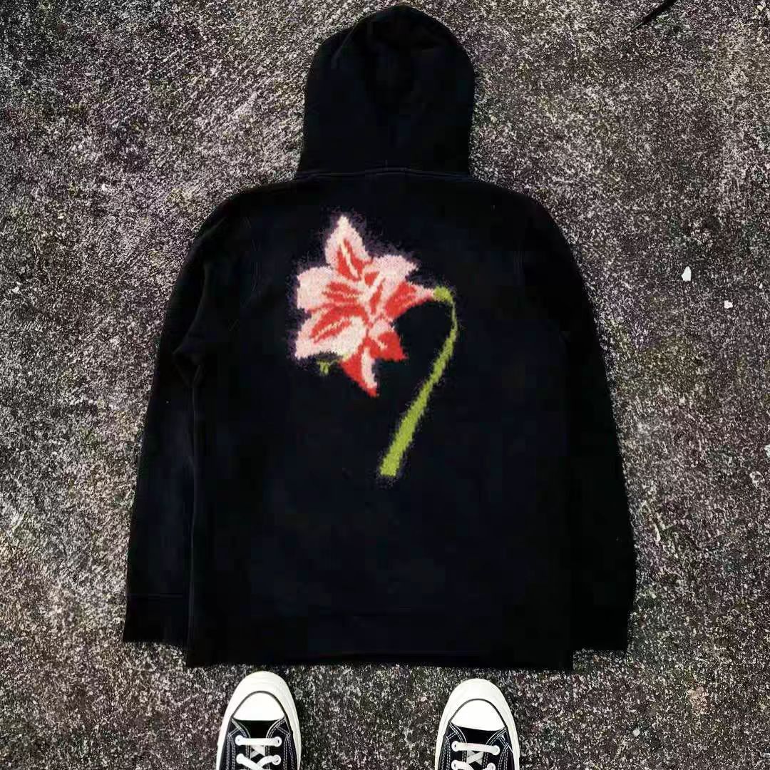 Japanese Brand × Vintage Street Vintage Hip Hop Floral Print Hooded Sweatshirt Size US XL / EU 56 / 4 - 1 Thumbnail