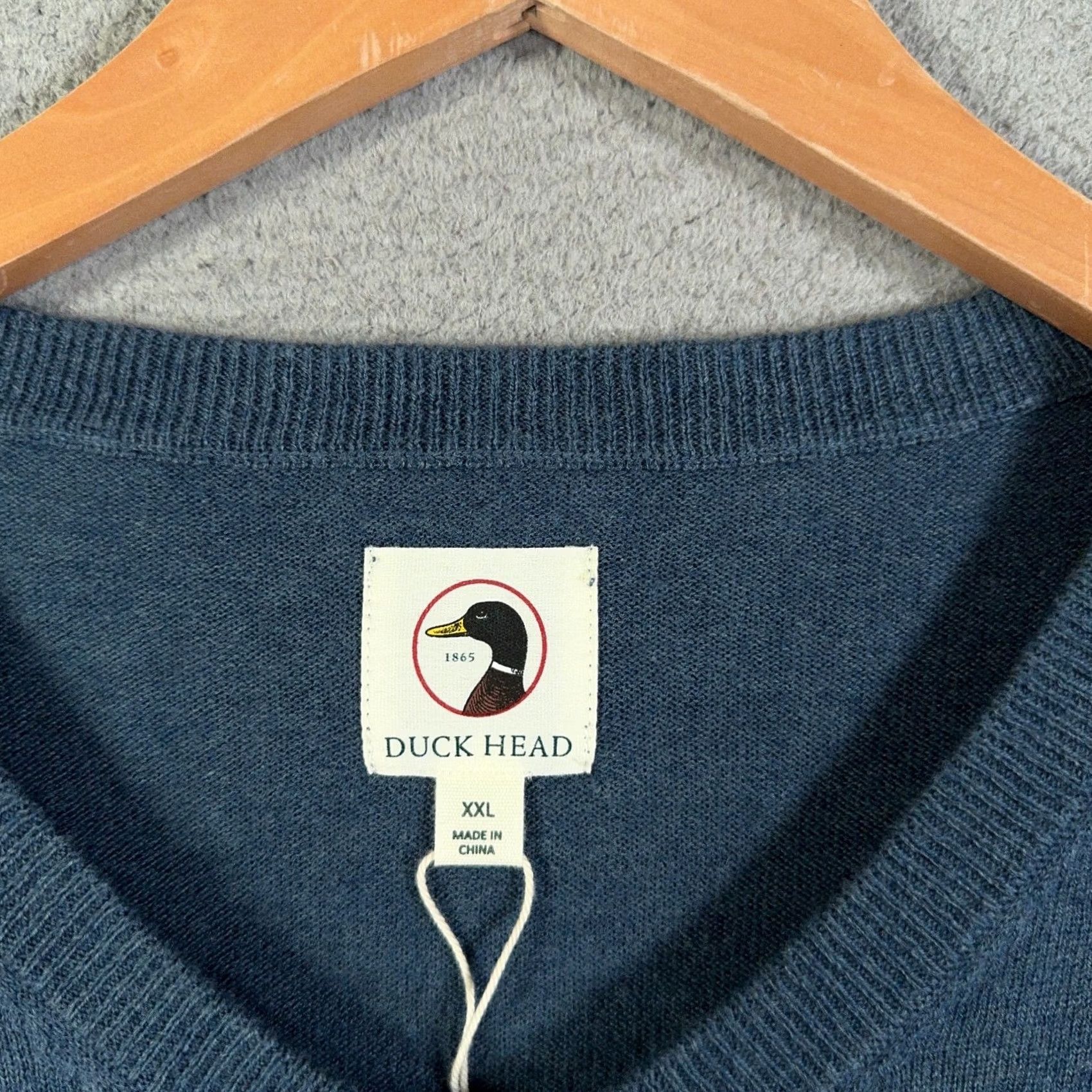 Vintage Duck Head Men Sweater XL Blue Crew Neck Pullover Wool Cotton All Seasons Knit Casual 2XL Pullover Size US XXL / EU 58 / 5 - 4 Thumbnail