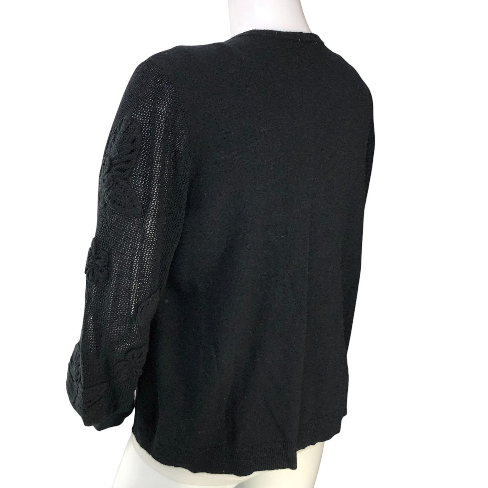 Chicos Chicos Size 4 US XXL Cardigan 3D Applique Crochet Open Front Size XXL / US 16-18 / IT 52-54 - 6 Thumbnail