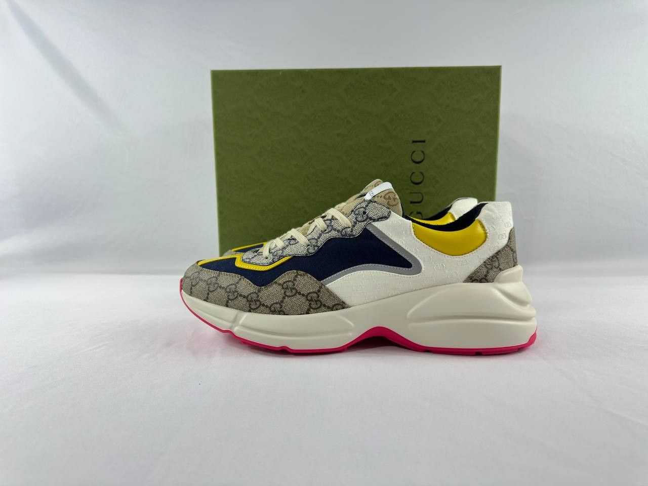 Gucci Gucci GG Rhyton 'Beige White Yellow' Size US 12 / EU 45 - 6 Thumbnail