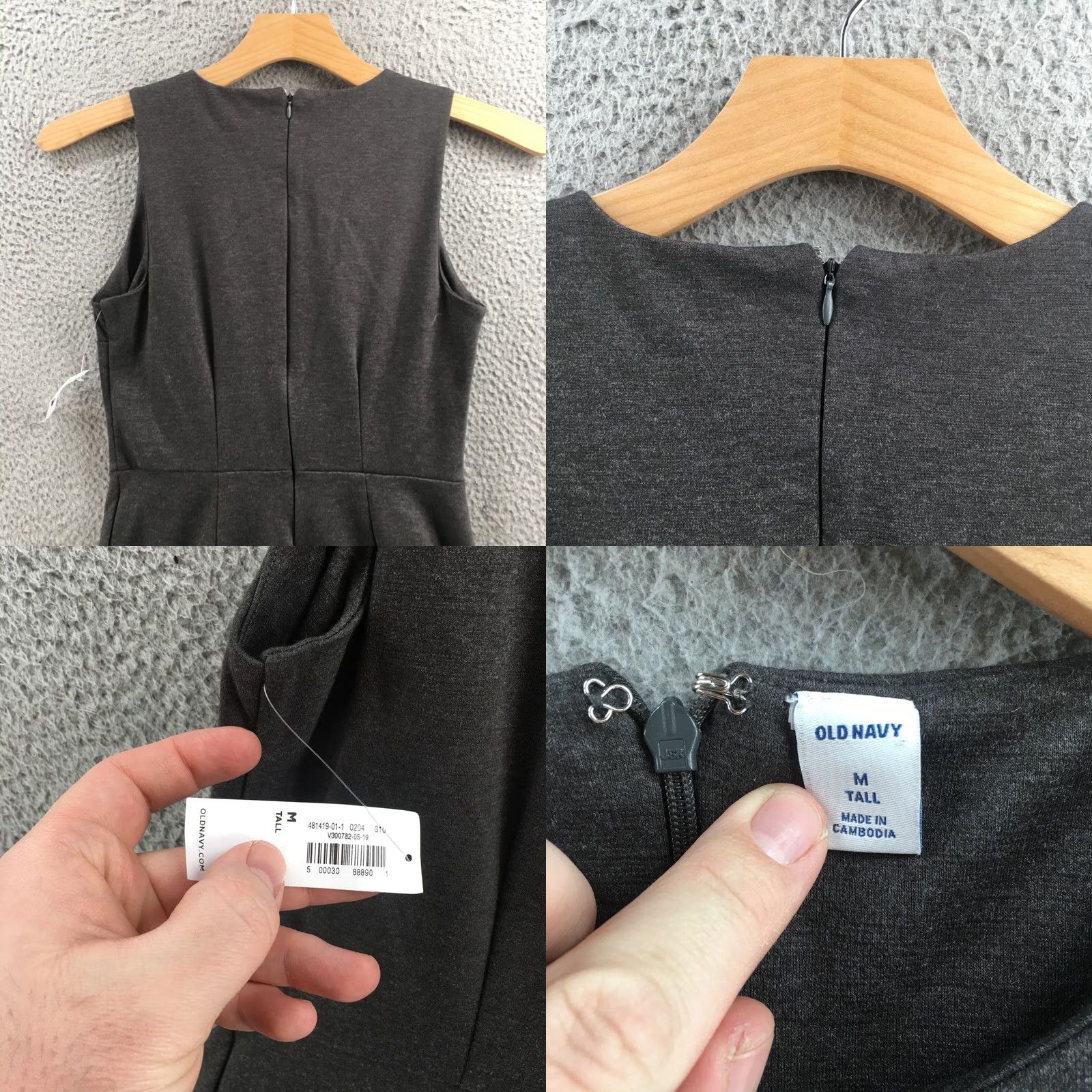 Old Navy Old Navy Sheath Dress Womens M Tall Gray Cotton Blend Sleeveless Back Zip NEW Size M / US 6-8 / IT 42-44 - 8 Thumbnail
