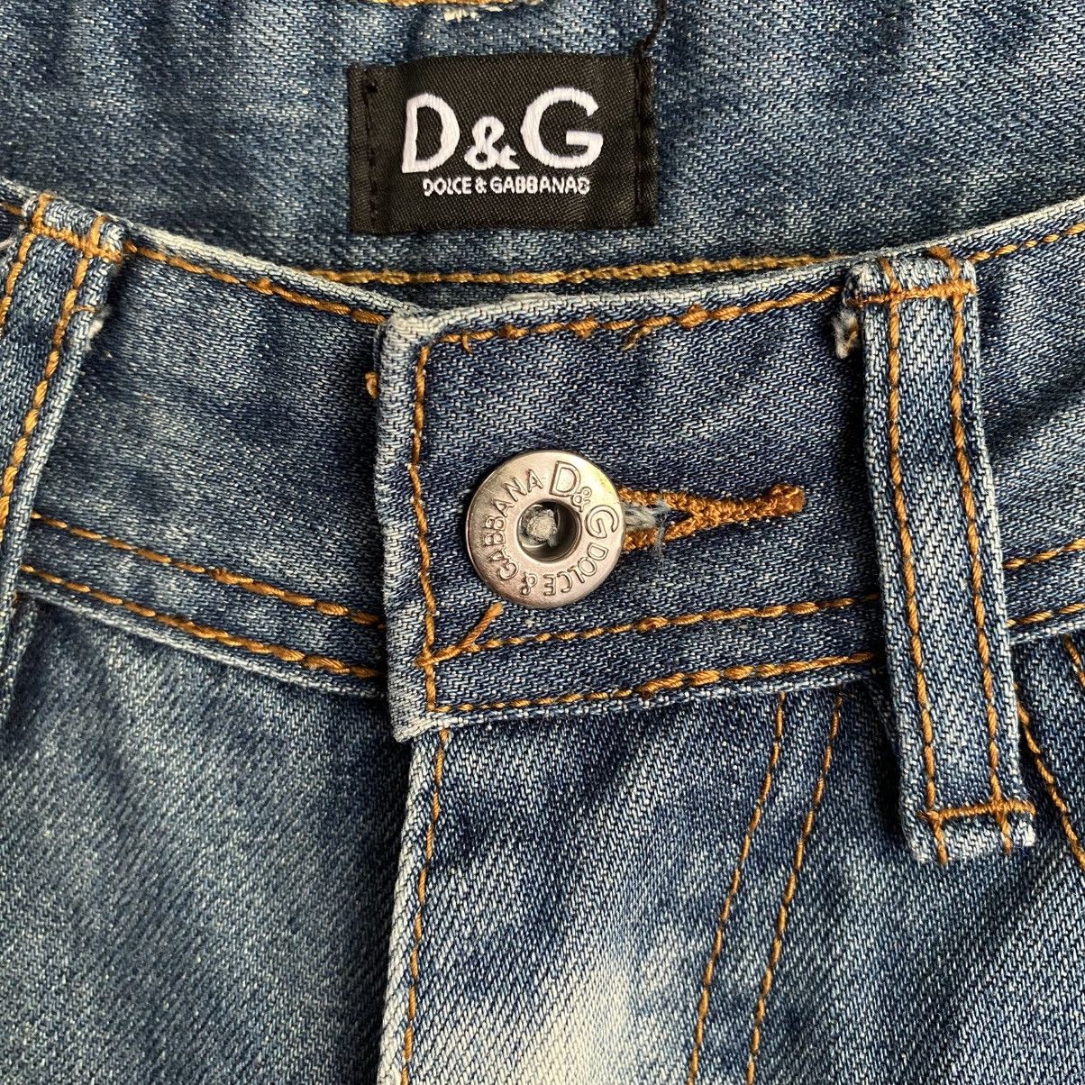 Dolce & Gabbana D&G DOLCE & GABBANAS Distressed Slim-Fit Blue Jeans Size 28" / US 6 / IT 42 - 6 Thumbnail