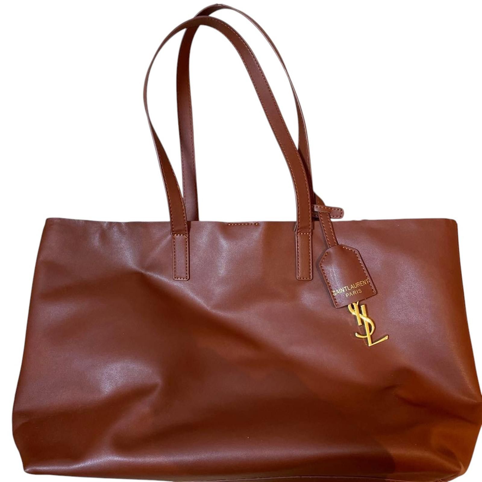 Saint Laurent Paris Saint Laurent - Brown Leather Tote Bag Size ONE SIZE - 3 Thumbnail
