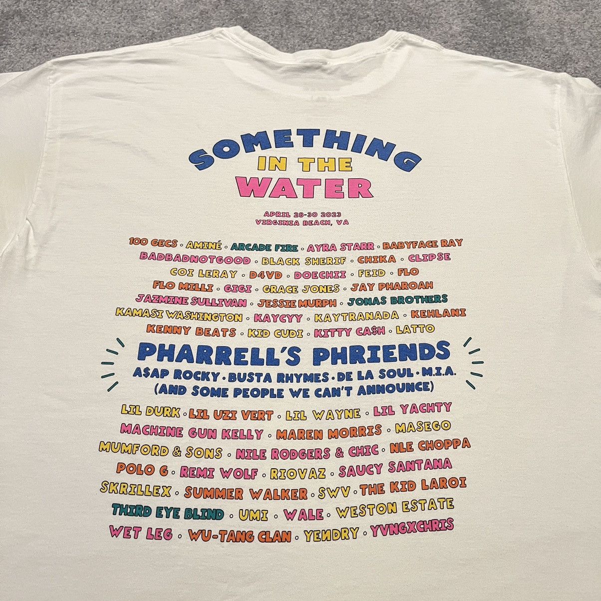 Pharrell Something in the Water SITW 2023 Pharrell Williams Tour Tee Size US XL / EU 56 / 4 - 4 Thumbnail