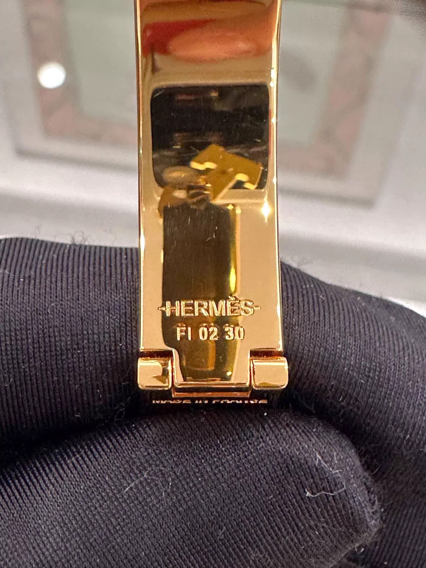 Hermes Hermès Clic H Pink Enamel H Gold Bangle PM Size ONE SIZE - 7 Thumbnail