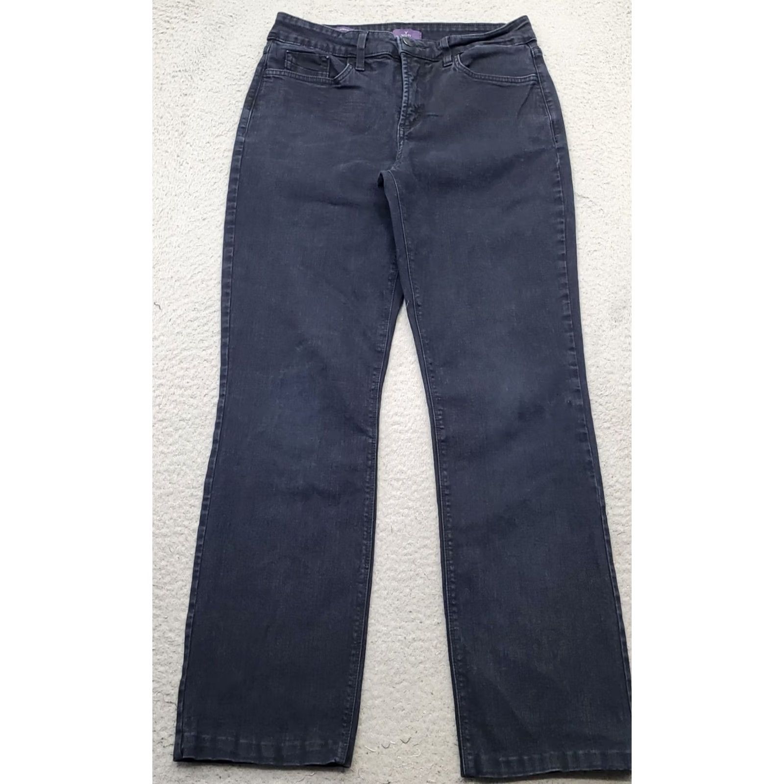 NYDJ NYDJ Marilyn Straight Jeans Womens Size 8 Blue Denim 5-Pocket Design Size 30" / US 8 / IT 44 - 2 Thumbnail