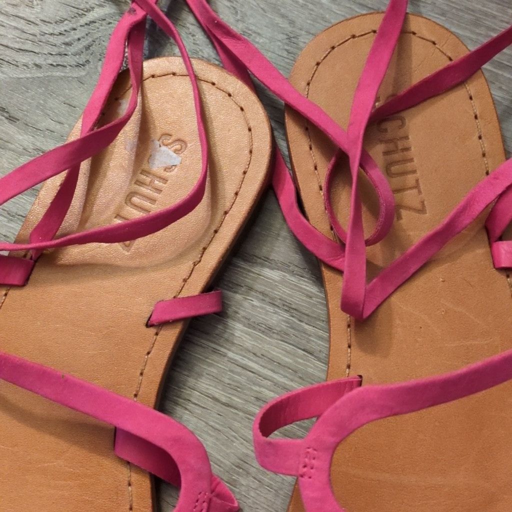SCHUTZ Schutz Urkula Suede Strappy Flat Sandals Size 7.5B Size US 7.5 / IT 37.5 - 4 Thumbnail